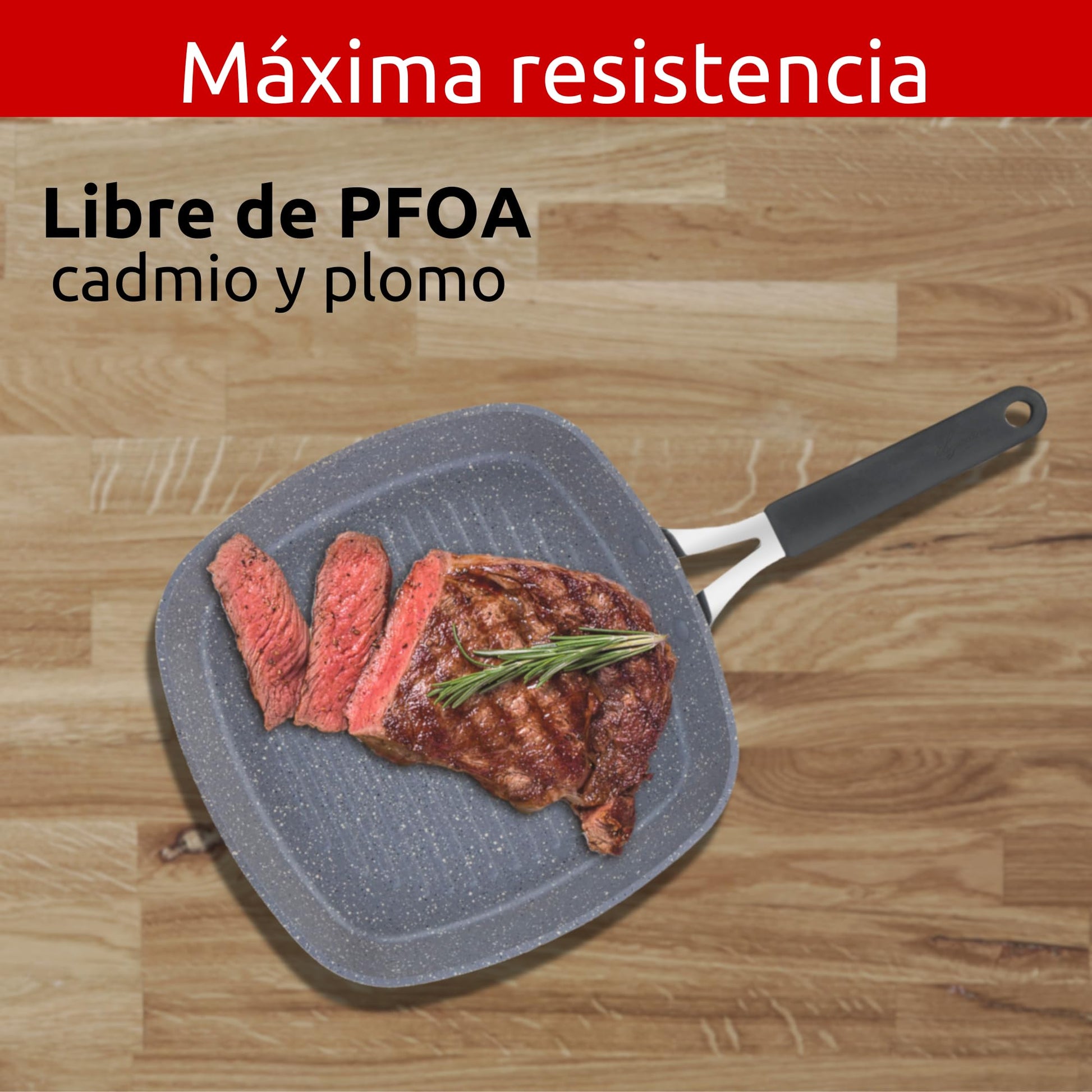 Grill 26x26 Lagostina Tempra Mineral, Con antihadherente Mineralis, compatible con todos los tipos de estufas