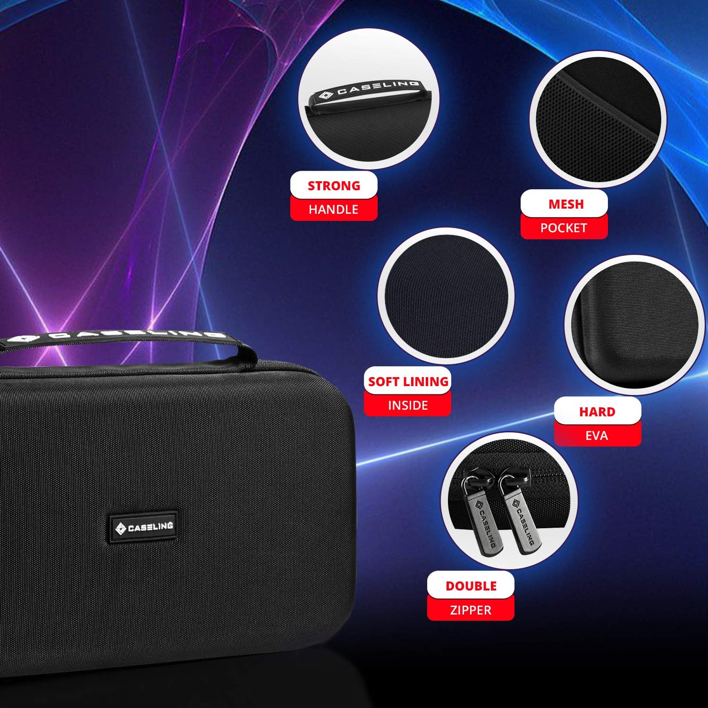 Caseling - Funda rígida - 8.6 x 7.8 x 3.5 pulgadas, compatible con Black+Decker LDX120C / LD120VA - Soporte de carcasa dura de espuma EVA para almacenamiento de electrónica y viajes (solo funda)