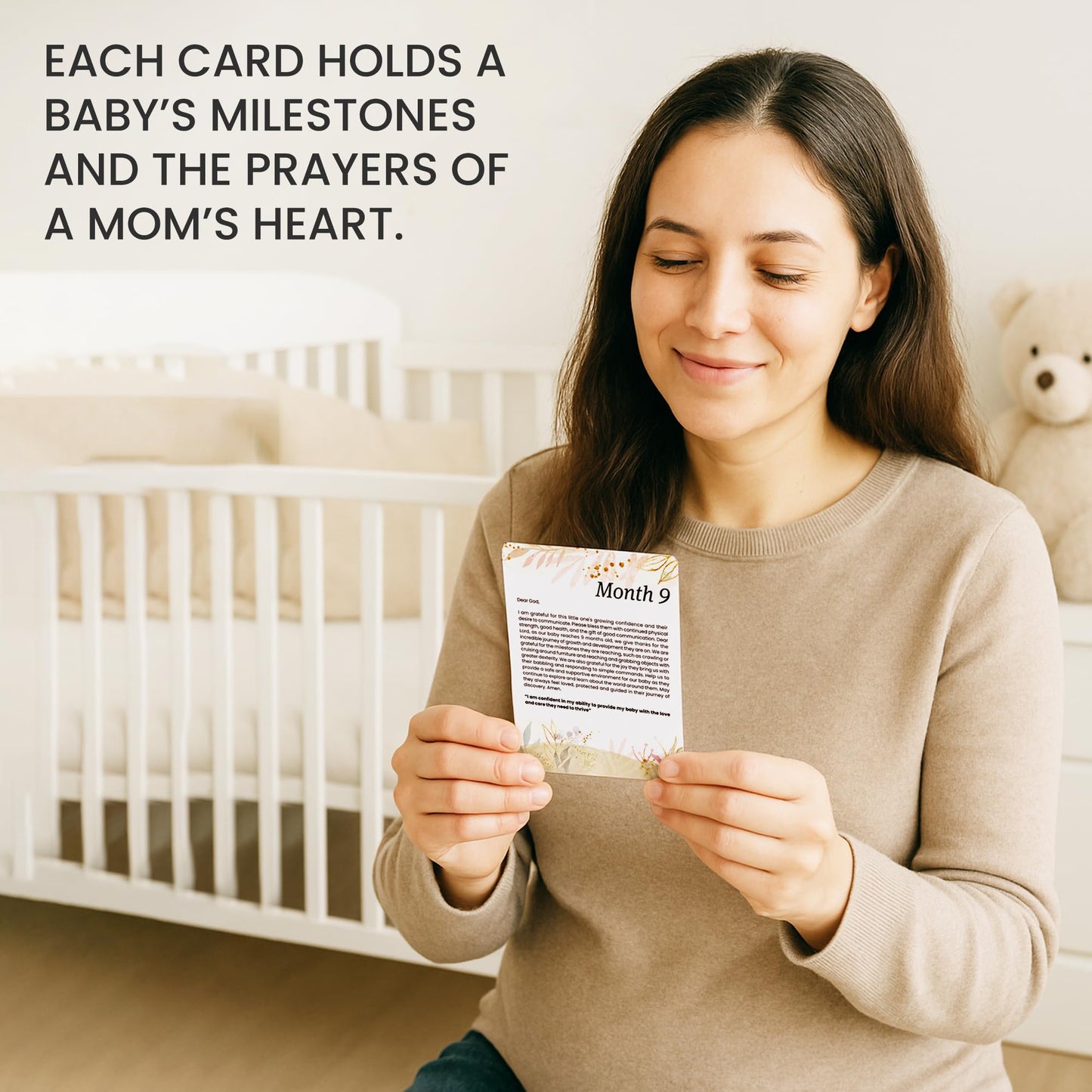 Lumont Baby - Tarjetas de hito mensuales, tarjetas de oración y tarjetas de afirmación positiva para mujeres, esenciales posparto, regalos para nuevas madres para mujeres después del nacimiento,
