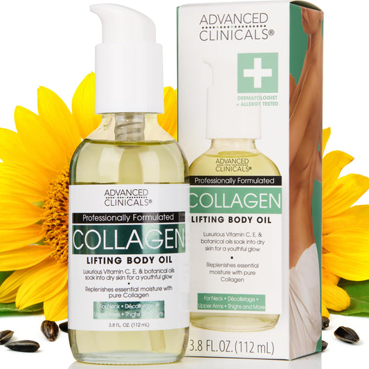 ¡Aceite Corporal Rejuvenecedor con Colágeno y Vitamina C! Ten una piel radiante y suave con nuestro aceite hidratante anti-edad. ¡120 ml de belleza en cada gota!