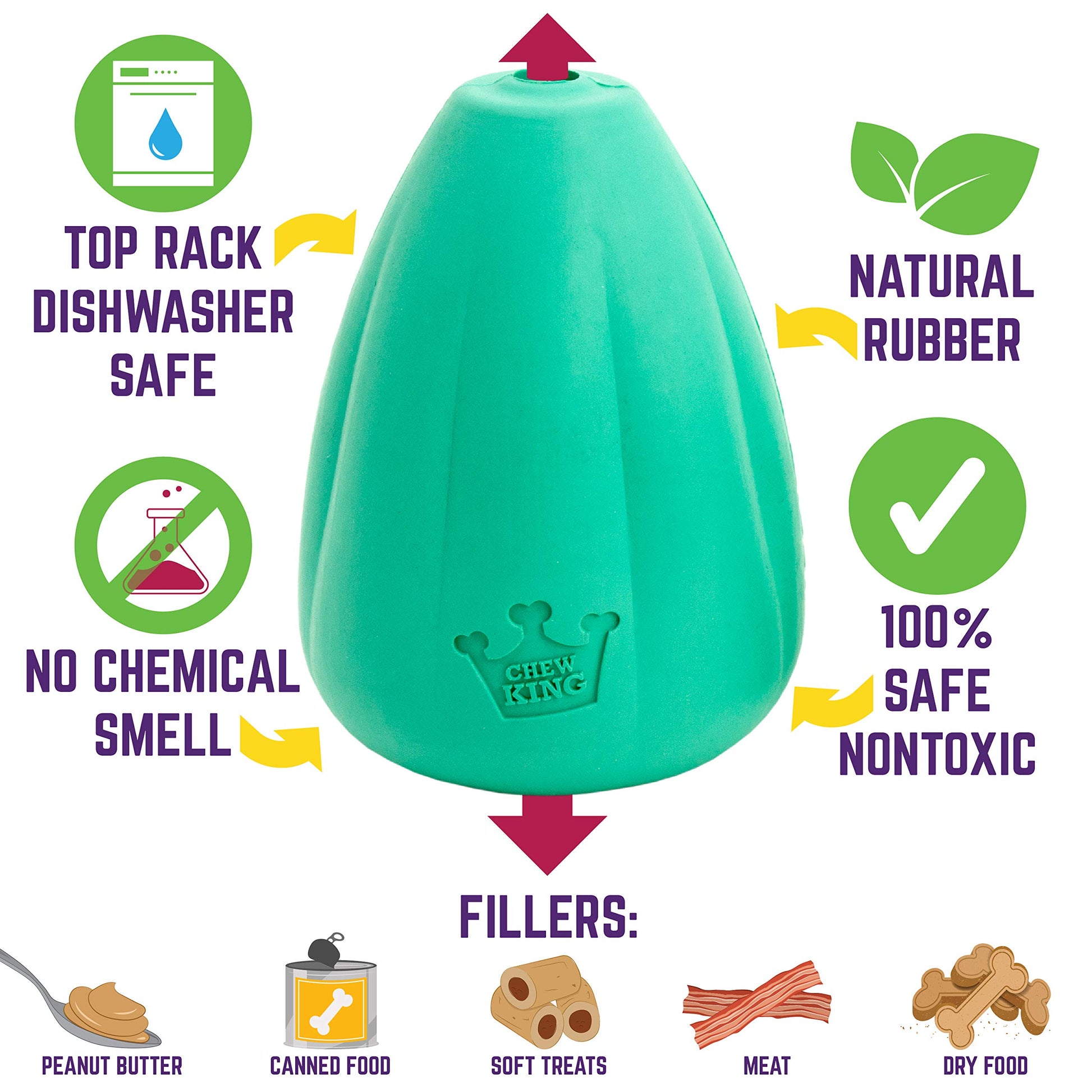 Chew King Juguete Premium para Perro, XL, Juguete de Goma Natural Extremadamente Duradero, Paquete de 2