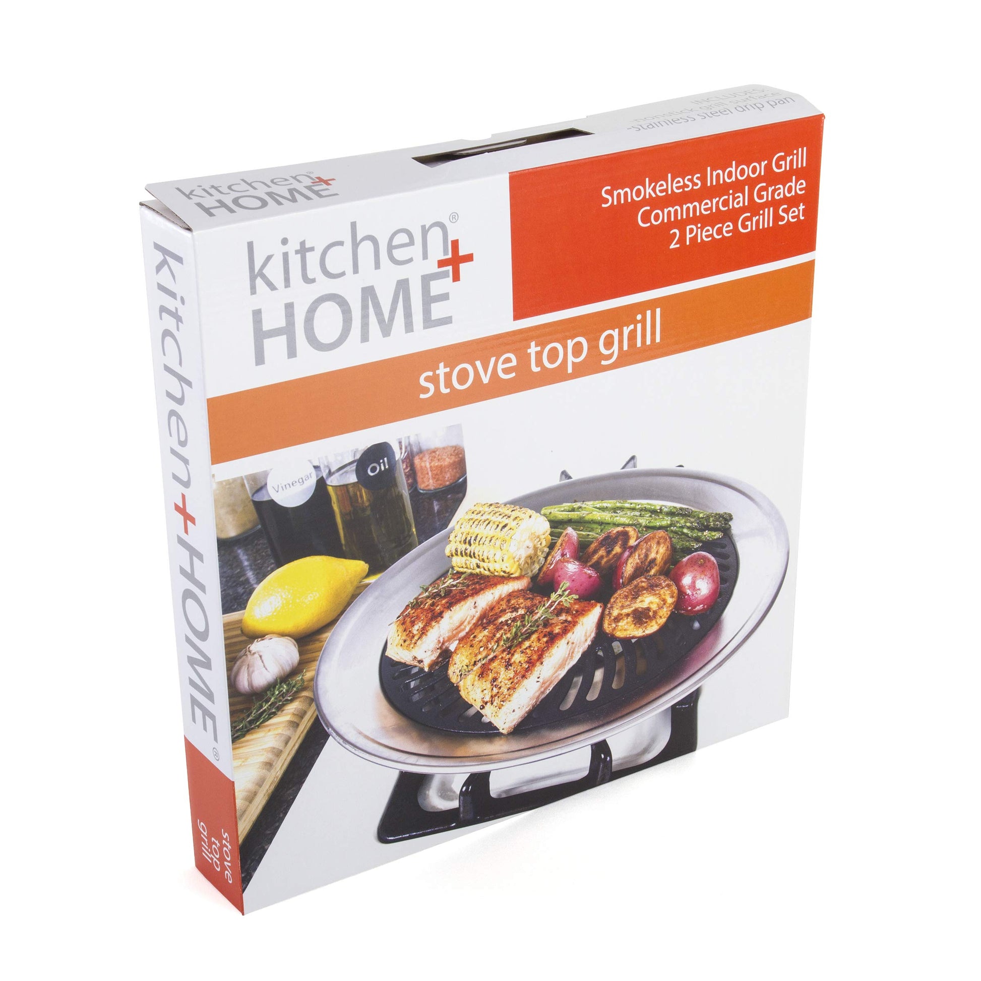Cocina + Home Stove - Barbacoa interior sin humo, acero inoxidable con doble capa antiadherente
