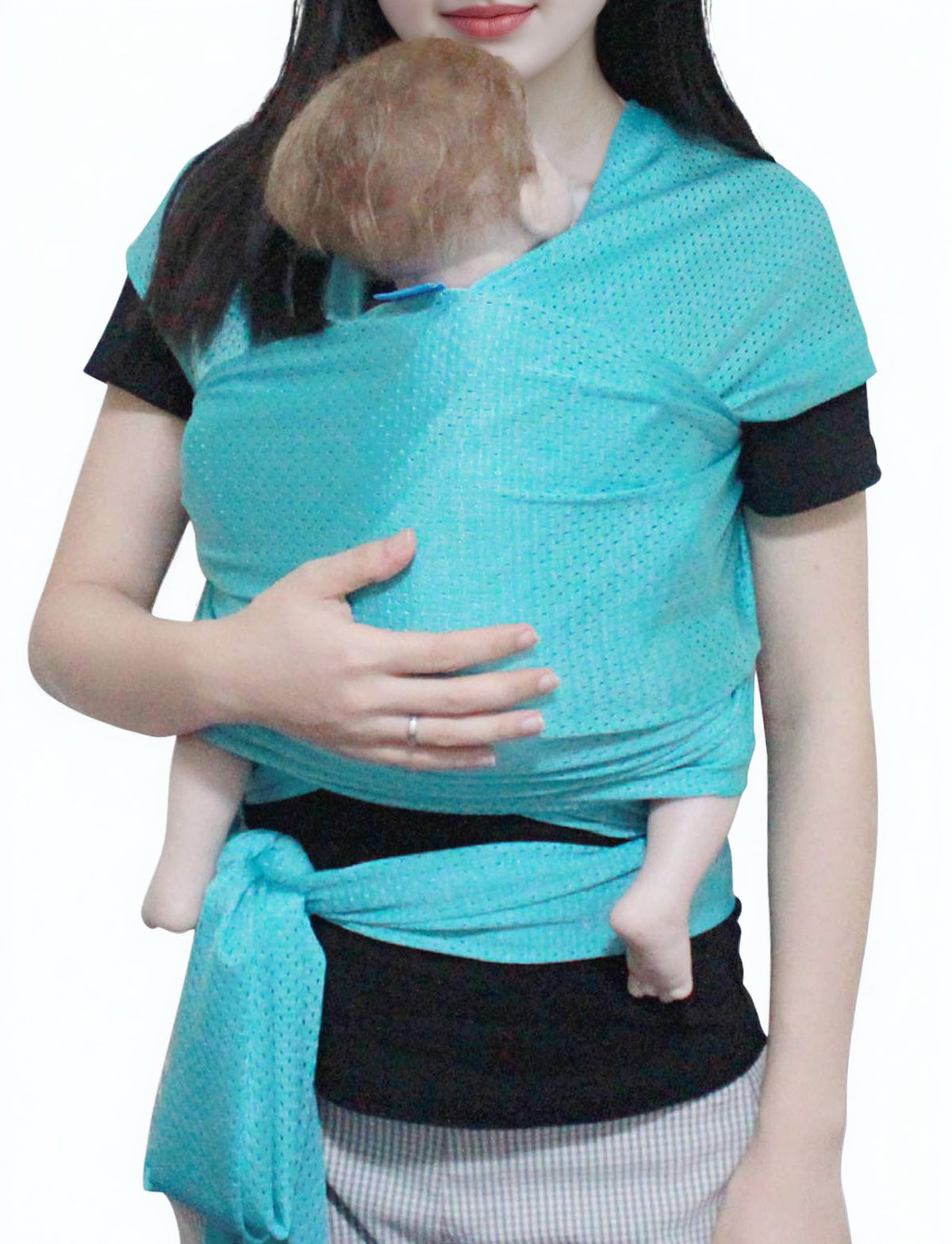 Vlokup - Portabebés para recién nacido, bebé, niños pequeños y niños, transpirable, ligero, elástico, malla de agua, ideal para verano, piscina, playa, natación, regalo perfecto para la ducha, Bluishgreen
