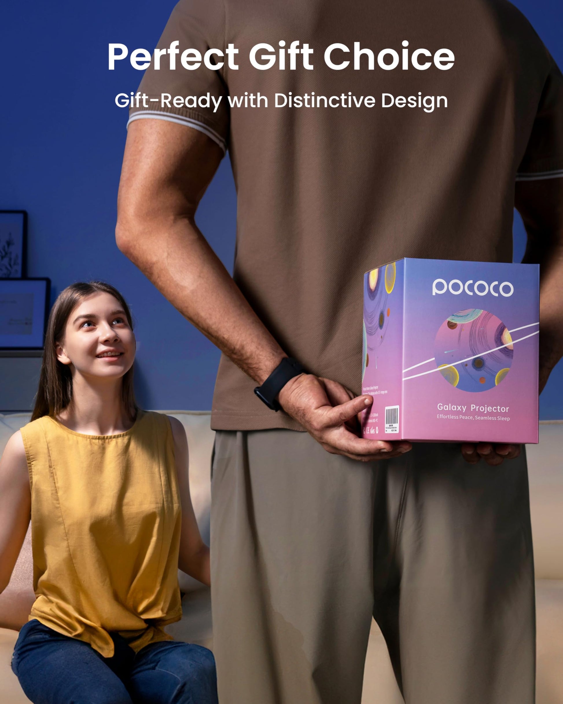 Proyector de Estrellas Pococo Multicolor con Pila Recargable para Decoración de Sala de Juegos y Alivio de Estrés