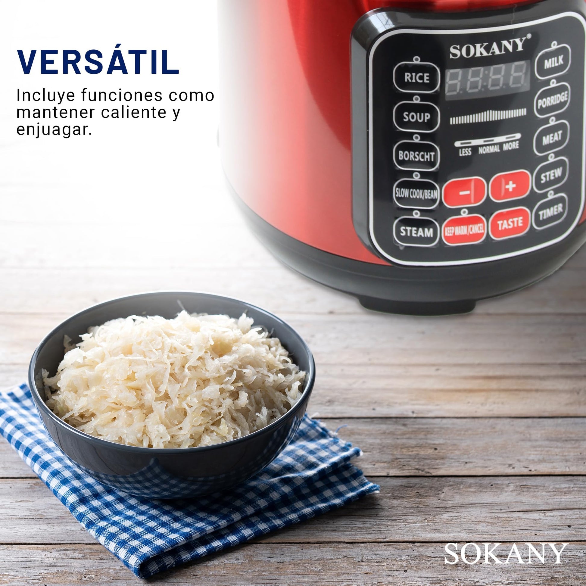 Olla a presión Sokany Rojo 1000w 5L sk-2402