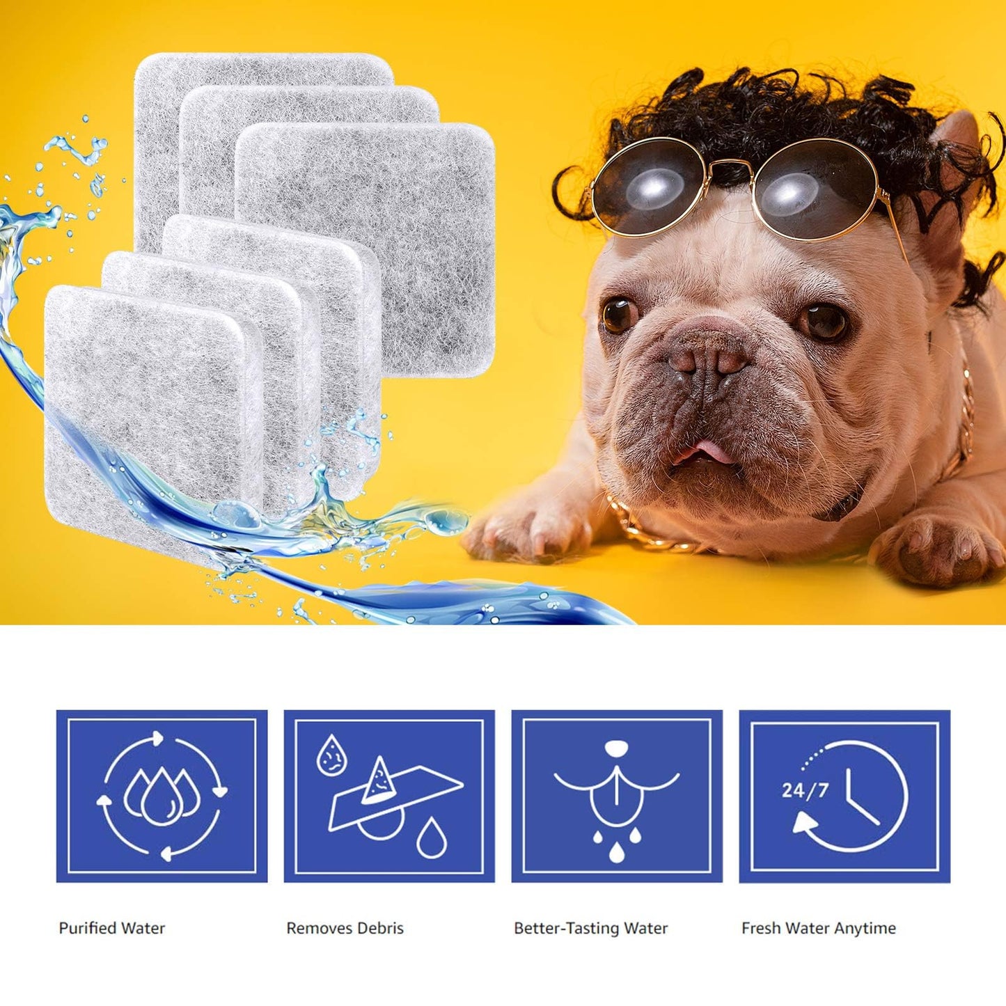 Filtro de Agua MyfatBOSS Compatible con Petmate Replendish Mason Automático para Gatos y Perros