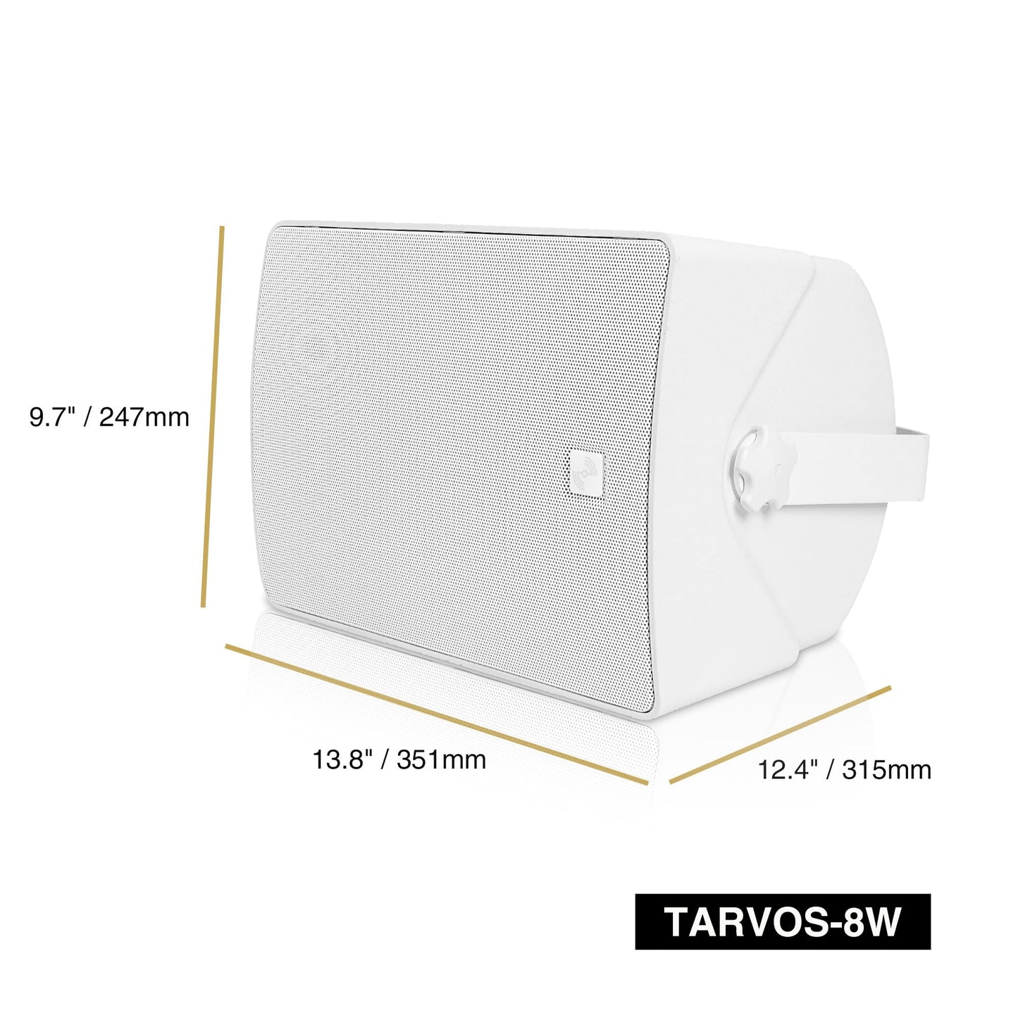 Sound Town - Par de altavoces de montaje en superficie resistente a la intemperie de 8 pulgadas, interiores y exteriores, 70 V/100 V/8 ohmios, para instalación doméstica y comercial, blanco (TARVOS-8 W PAIR)