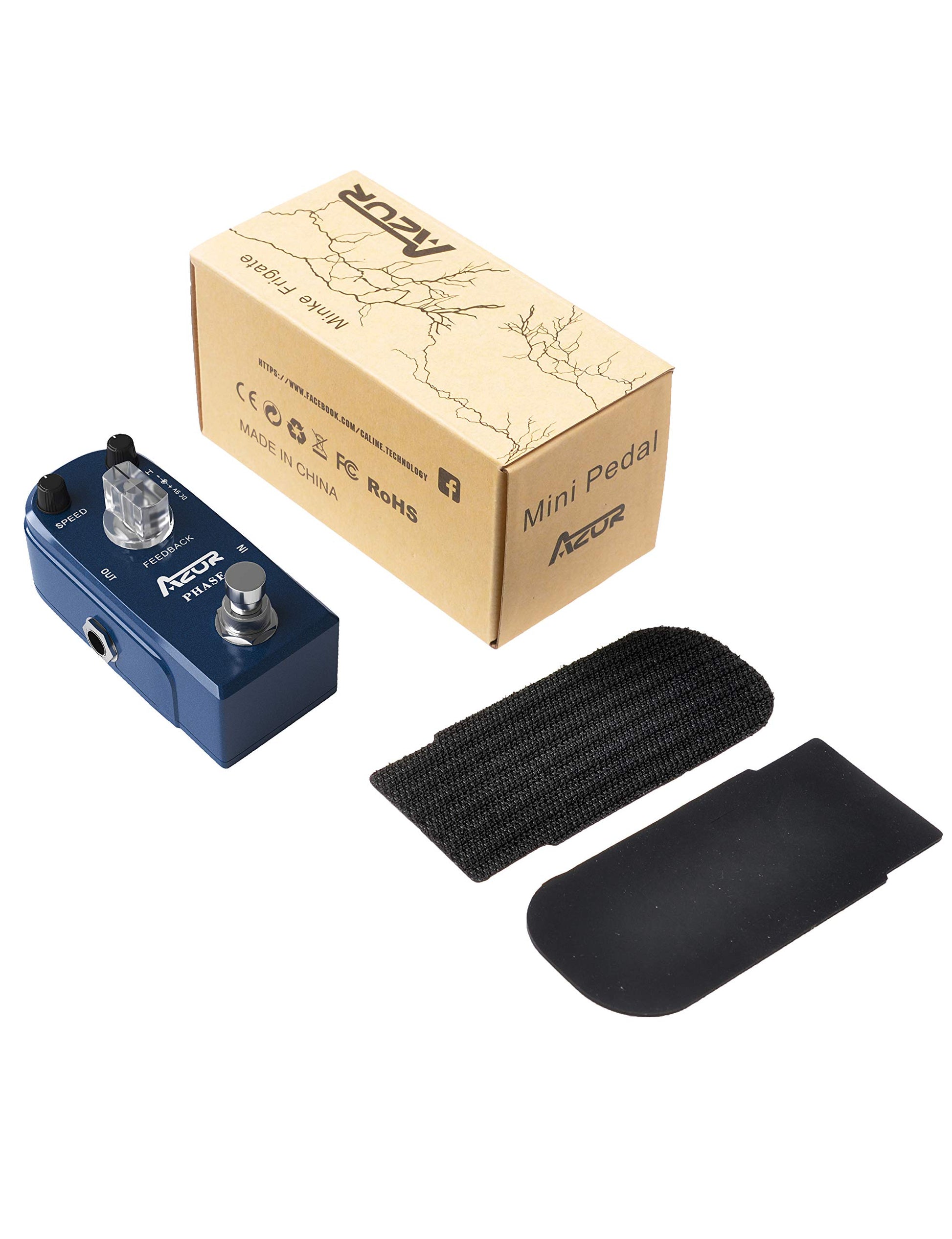 AZOR Pedal de fase mini pedal de efecto analógico para guitarra eléctrica y bajos, verdadero bypass procesamiento de señal pura, diseño compacto y portátil, uso de escenario y estudio