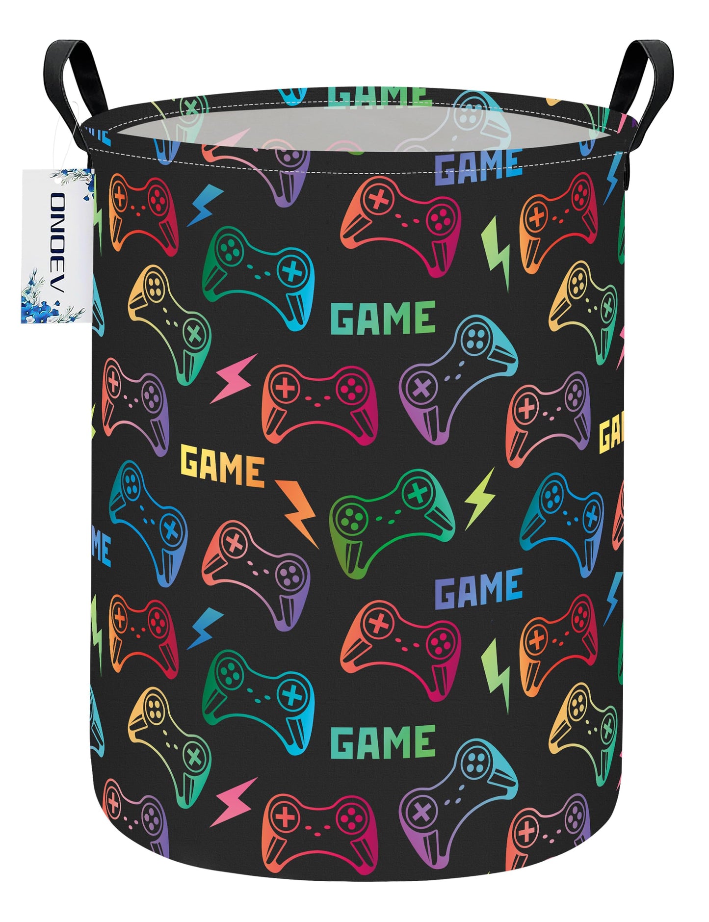 ONOEV - Cesta de almacenamiento con asa redonda plegable para juguetes, contenedor de ropa versátil para niños y niñas (juego)