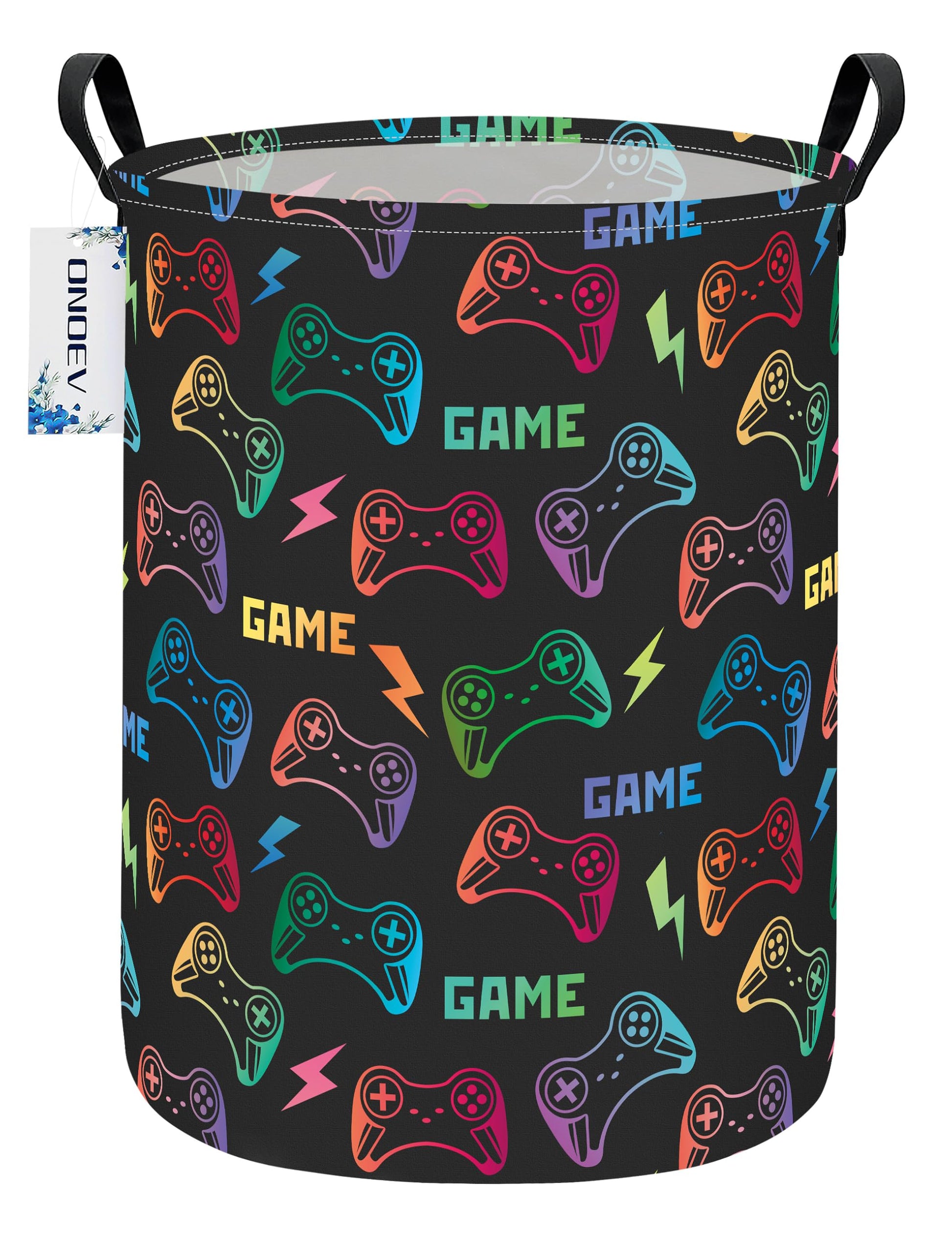 ONOEV - Cesta de almacenamiento con asa redonda plegable para juguetes, contenedor de ropa versátil para niños y niñas (juego)