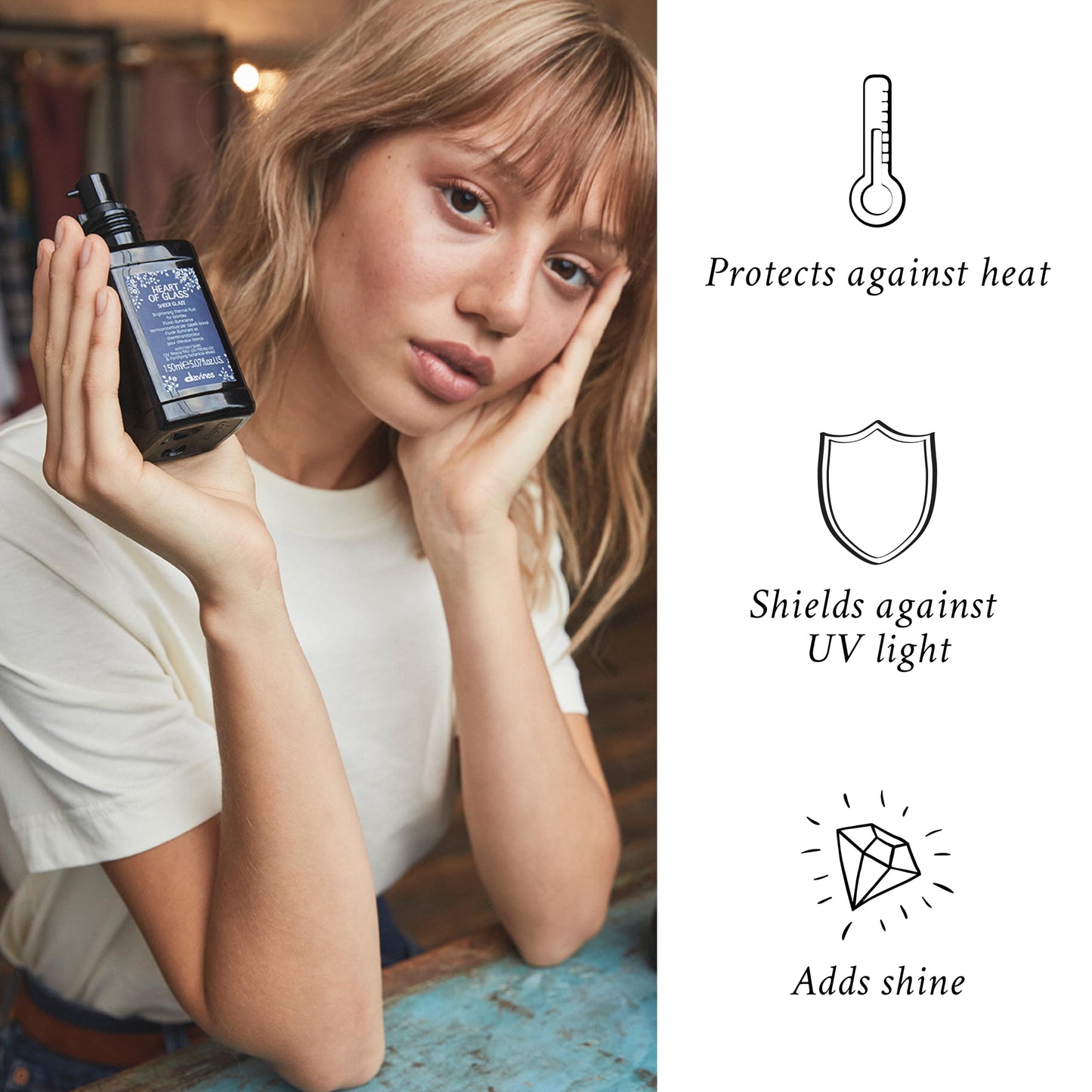 Davines Heart of Glass - Esmalte transparente para el cuidado rubio, 5.7 fl oz