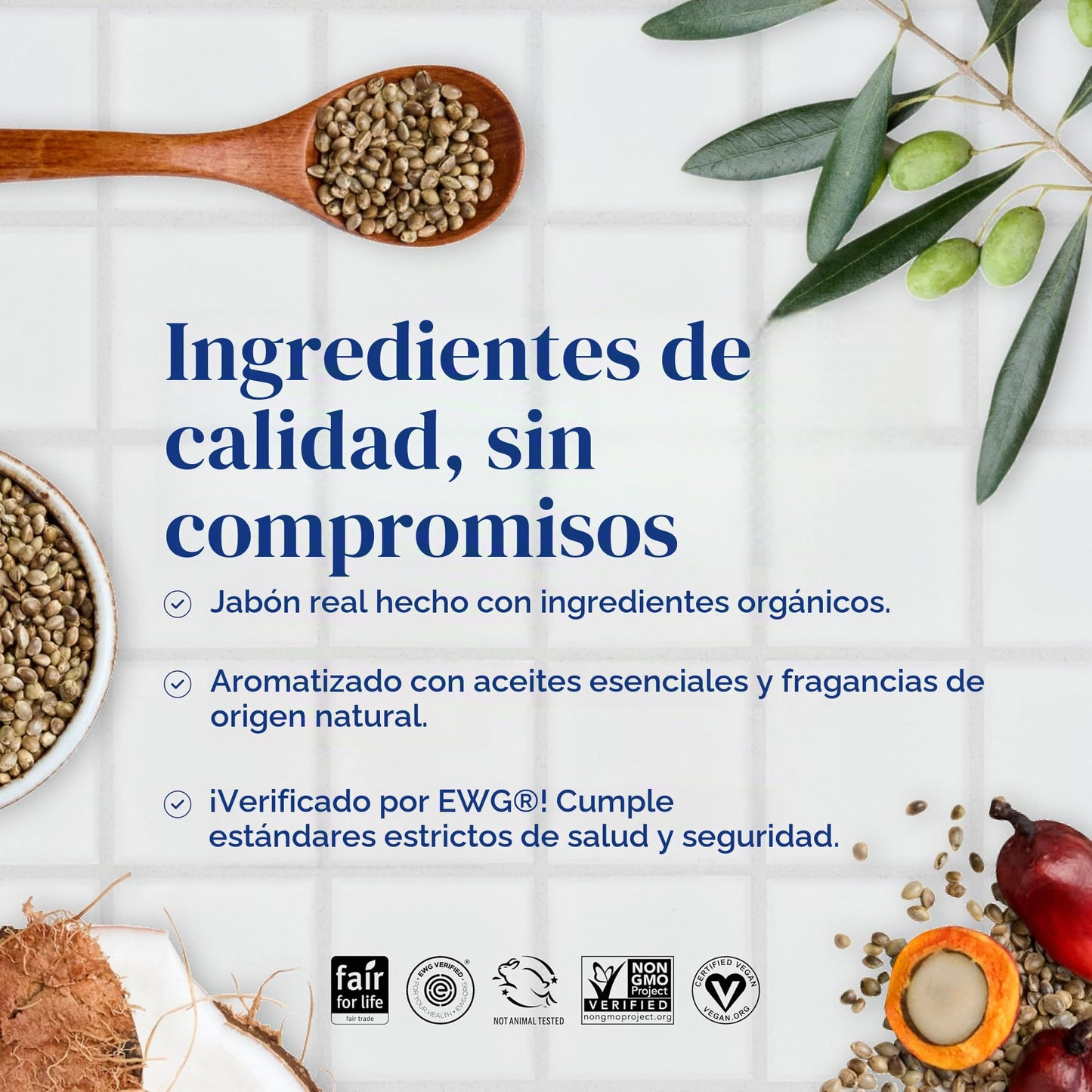 Dr. Bronner's | Jabón de castilla orgánico en barra, fórmula concentrada, suavidad pura y cuidado para piel sensible, sin aceite esencial, aroma Sin Aroma (6 pack)