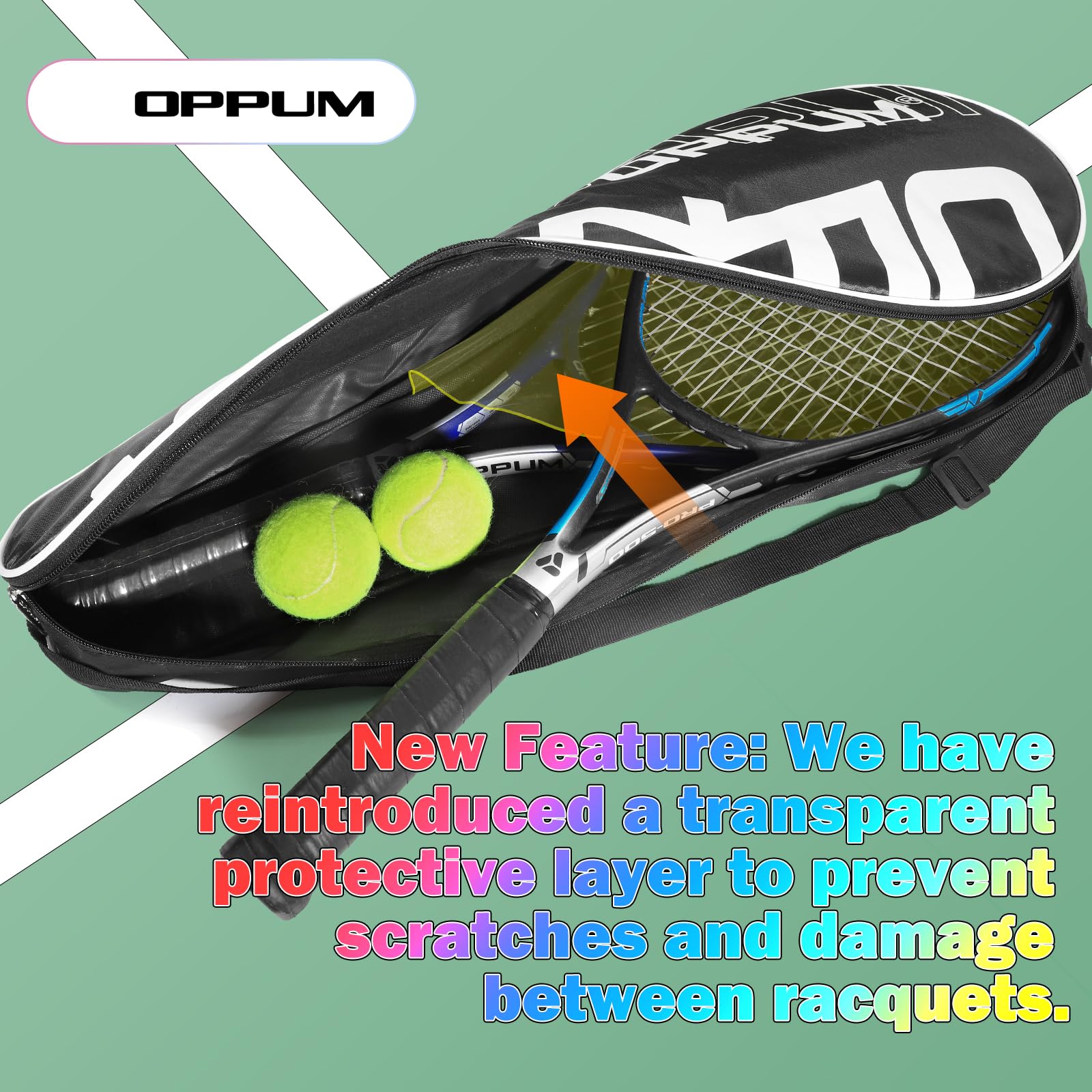 Raquetas de Tenis OPPUM 27 Pulgadas Ligeras y Duraderas para Jugadores Principiantes e Intermedios
