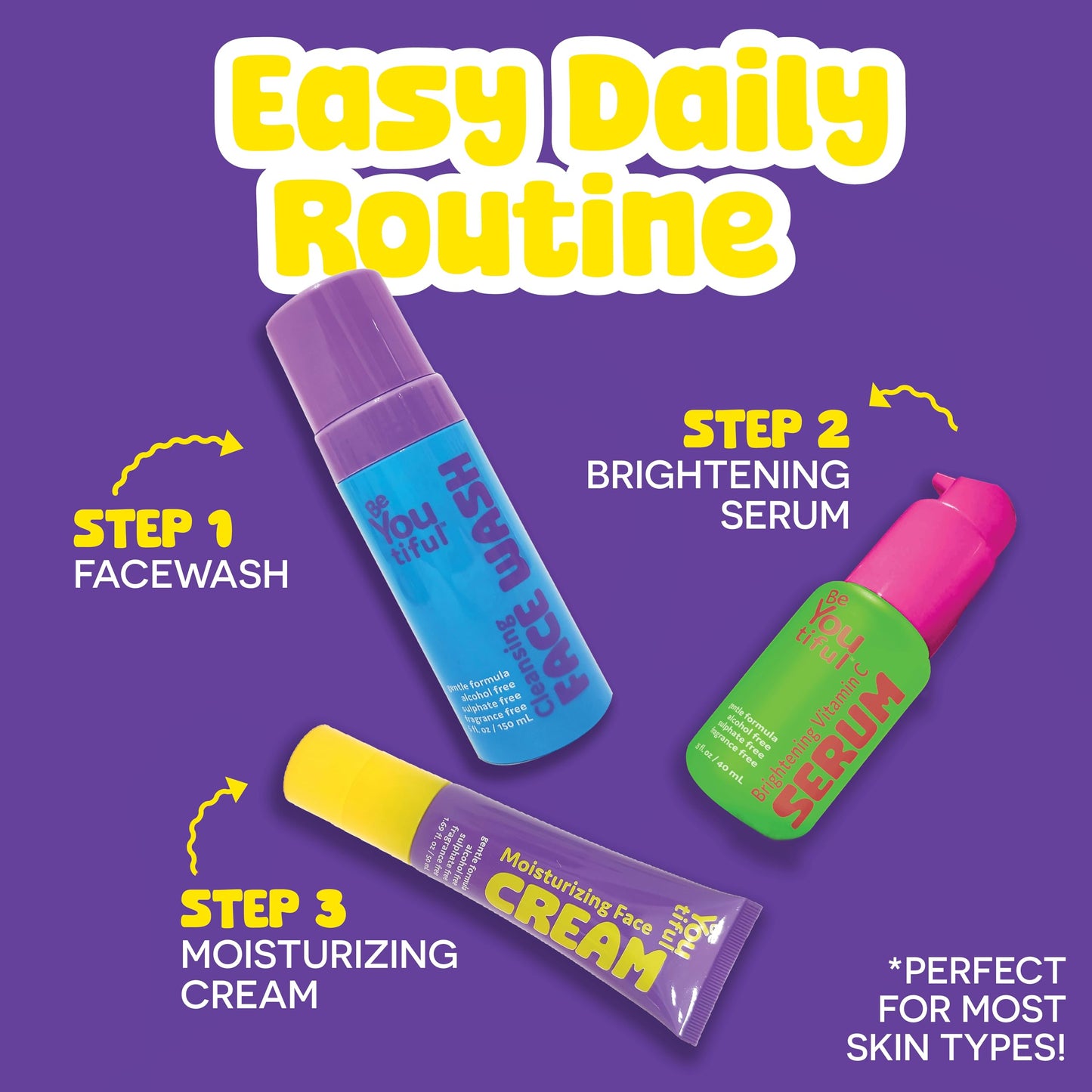 BeYoutiful BeYOUtiful - Crema hidratante facial, cuidado de la piel para adolescentes, preadolescentes y niños, crema hidratante facial para piel seca, niñas y niños, de 8 a 17 años, regalo para rel