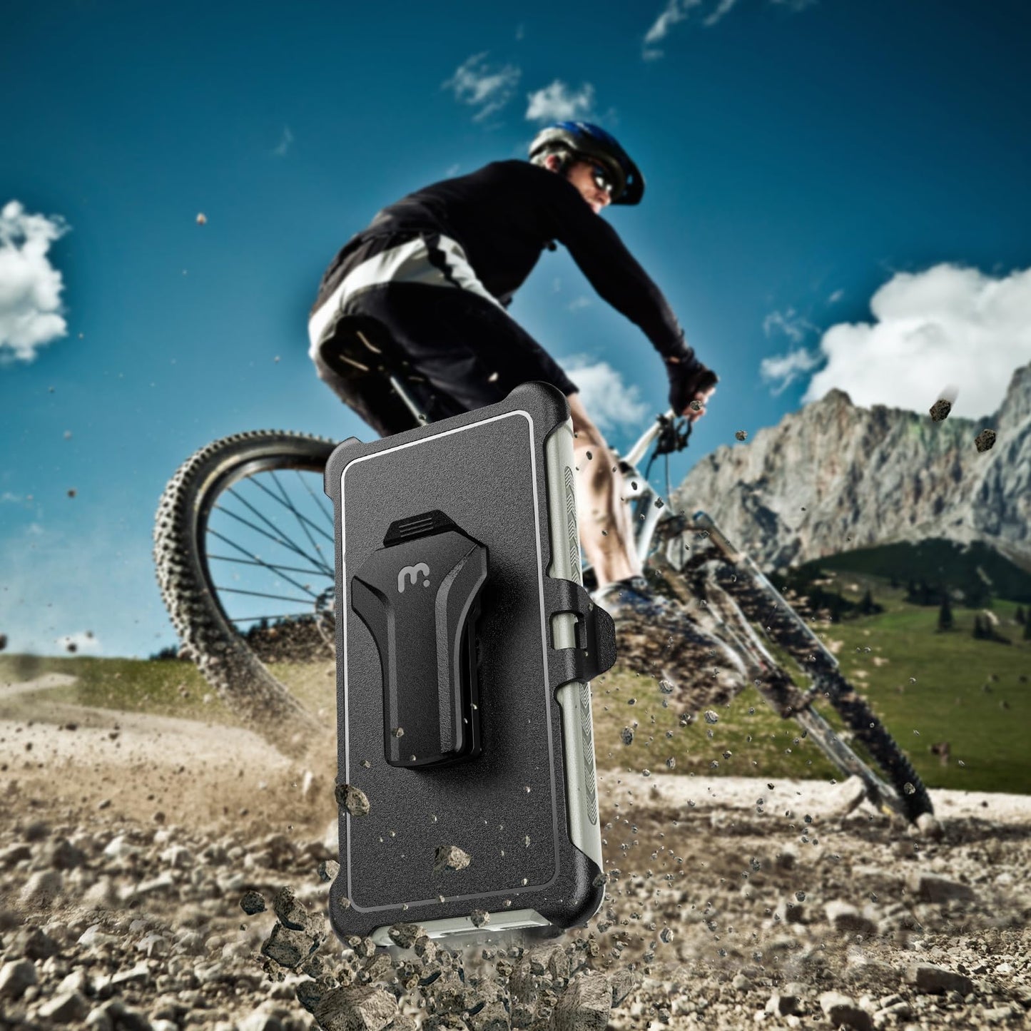 M MYBAT PRO Maverick Series - Funda para Samsung Galaxy S25 Ultra con funda para clip para cinturón, 6.9 pulgadas, resistente grado militar con soporte giratorio de 360° (sin protector de