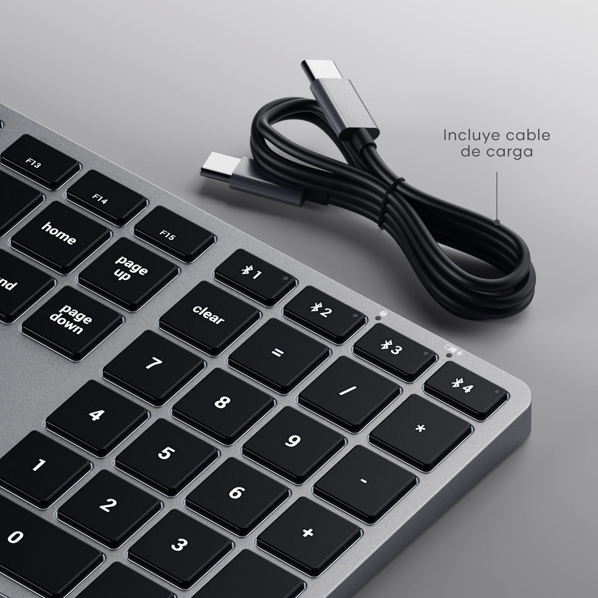 Teclado Bluetooth SATECHI Gris Espacial Retroiluminado Slim X3