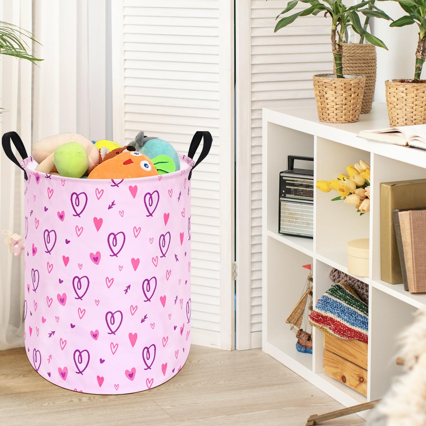 ACMUUNI Cesta plegable para ropa de lavandería para niños, cesta organizadora de almacenamiento plegable, almacenamiento de ropa de juguete con asas para recámara de niños y niñas, decoración de
