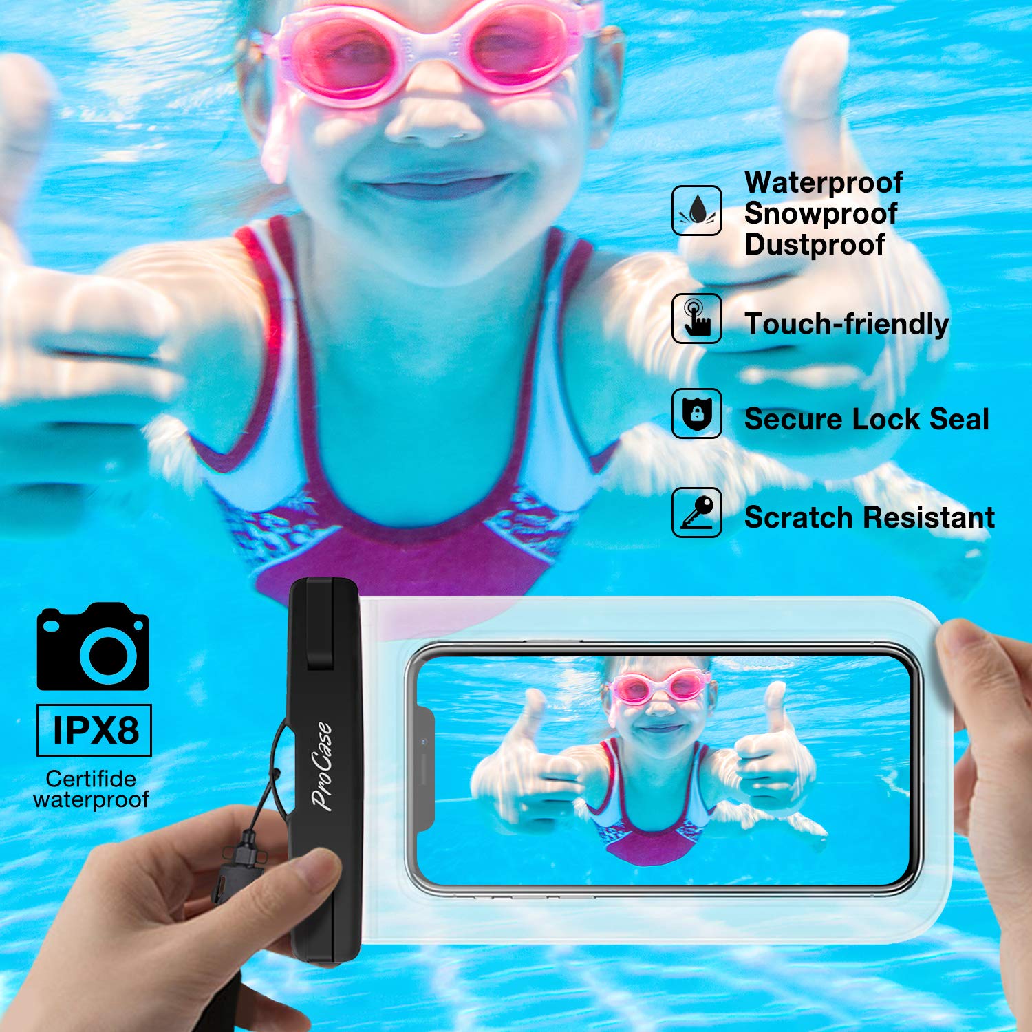 Fundas Impermeables para Celular ProCase Claro hasta 7"