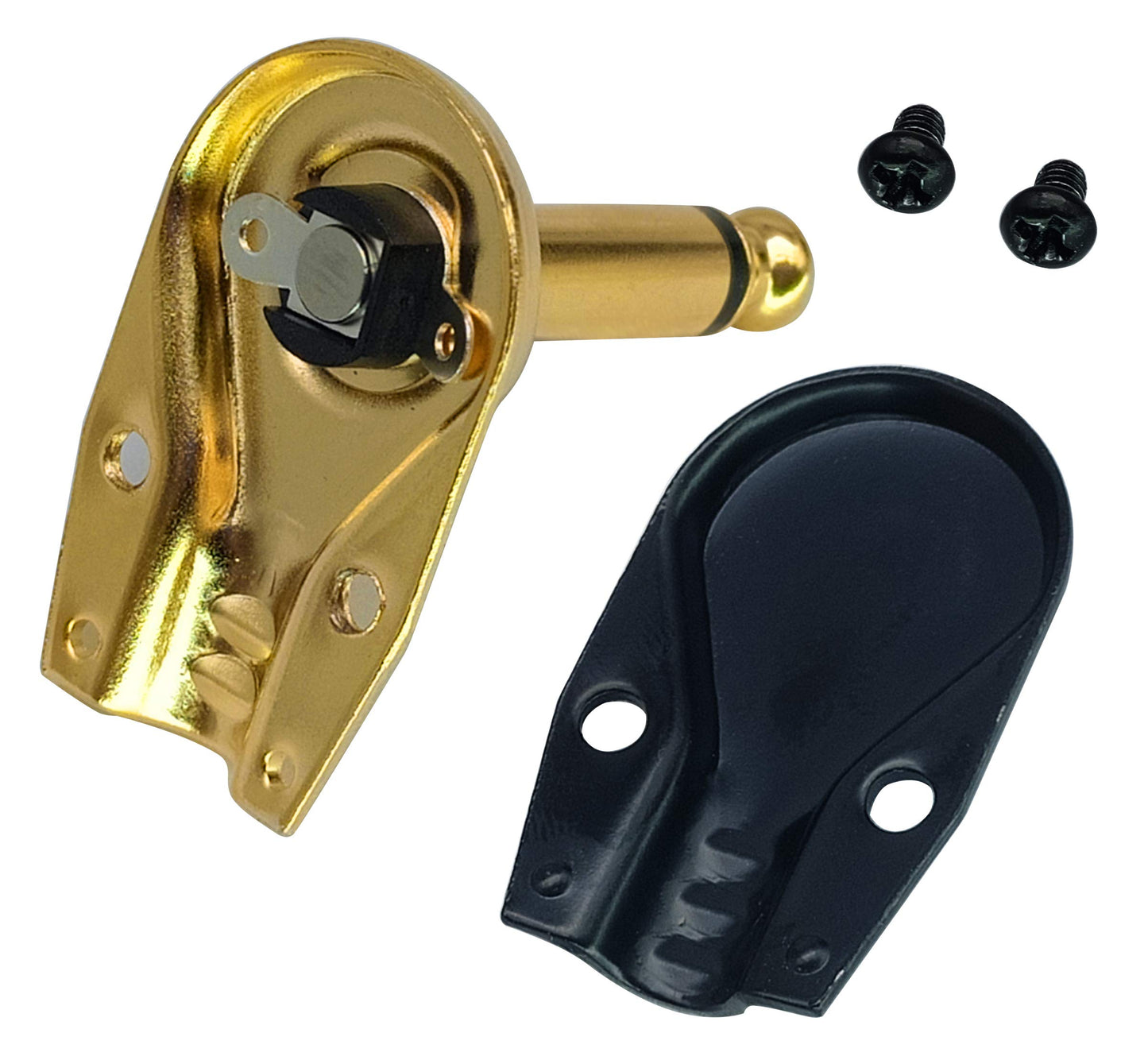 AAOTOKK Adaptador de 90 grados 6.35 mm, chapado en oro, ángulo recto, 6.35 mm, 1/4 pulgadas, TS overol macho plano, estilo panqueque, conectores para altavoz, cable de conexión, guitarra (paquete de