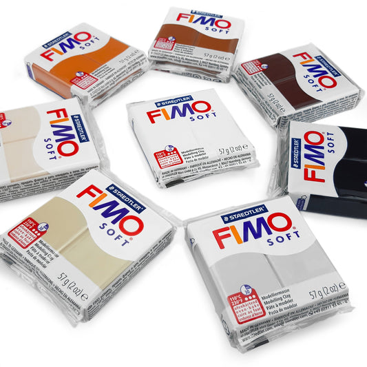 FIMO - Arcilla para modelar horno de polímero suave, 57 g, juego de 8 tonos tierra