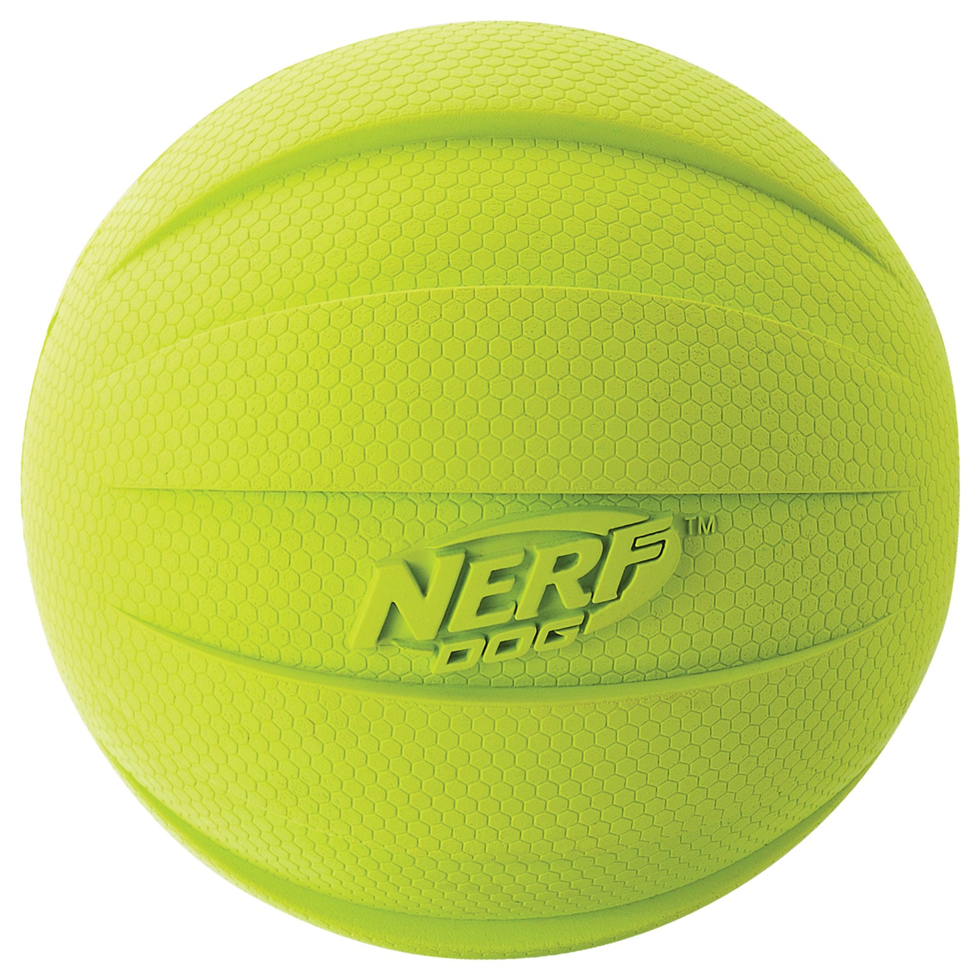 Pelota de Goma Nerf Verde con Chirriador Ligera y Resistente al Agua para Perro de Razas Medianas y Grandes