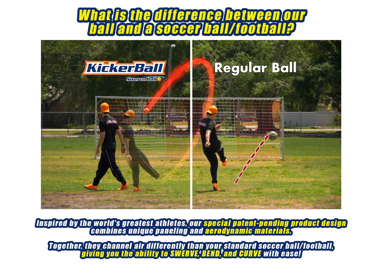 Pelota de Fútbol Kickerball Tamaño 4 Swerve and Curve para Niños y Adultos