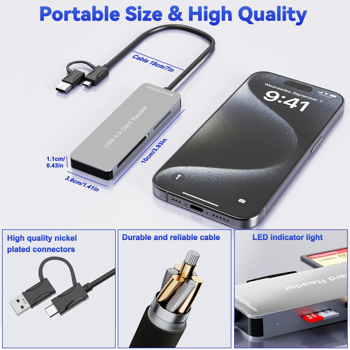 Lector de tarjetas USB C USB 3.0, lector de tarjetas de imagen 6 en 1 SD/TF/M2/MS/CF/XD para computadora/Android/Micro SD/, adaptador Memory Stick Pro Duo soporta velocidad de 5 Gbps, cinco tarjetas