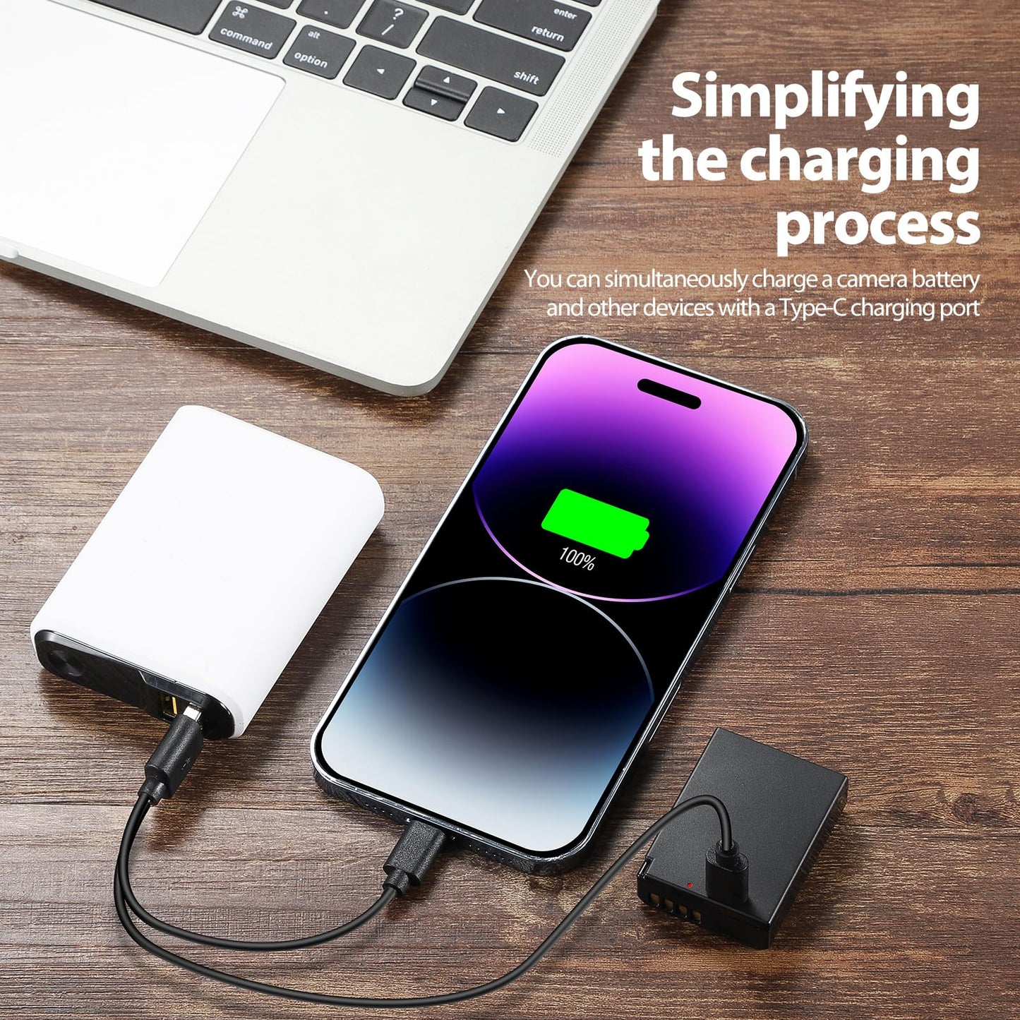 Batería de Repuesto ENEGON USB-C Negra Compatible con Canon EOS Rebel