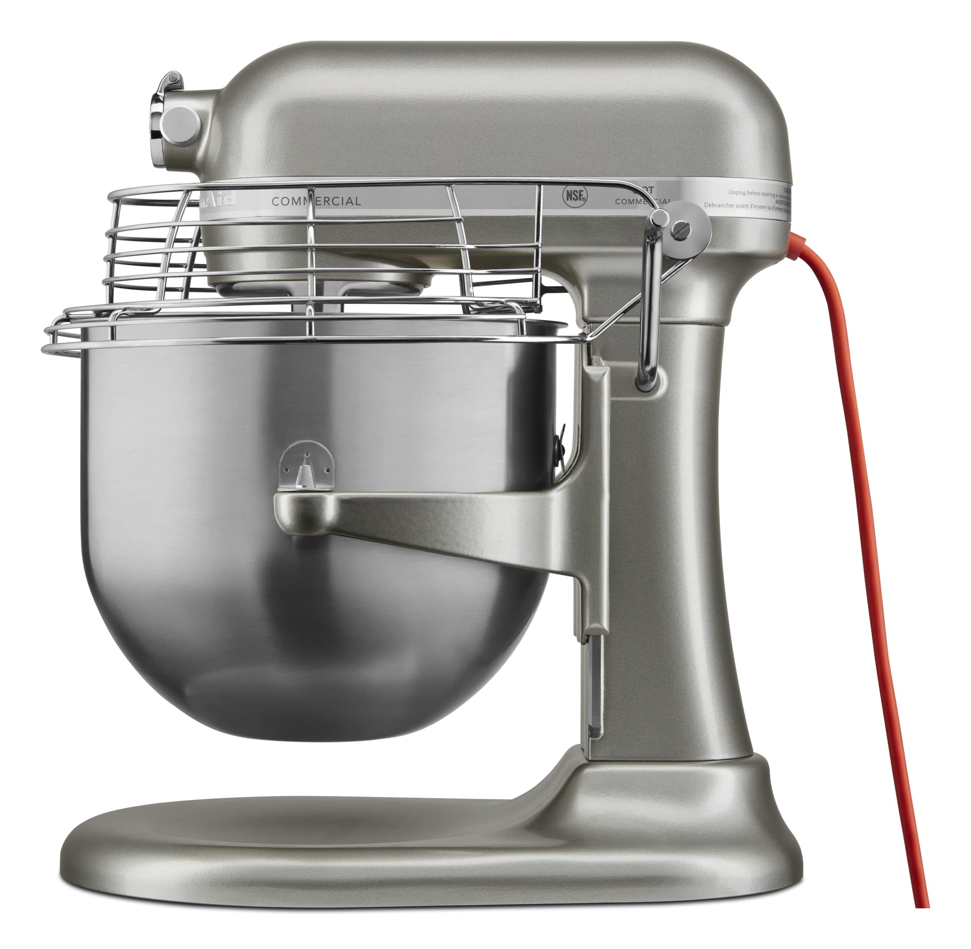Mezclador de Encimera KitchenAid Contorno Plateado 8 Cuartos con Protector de Tazón Comercial