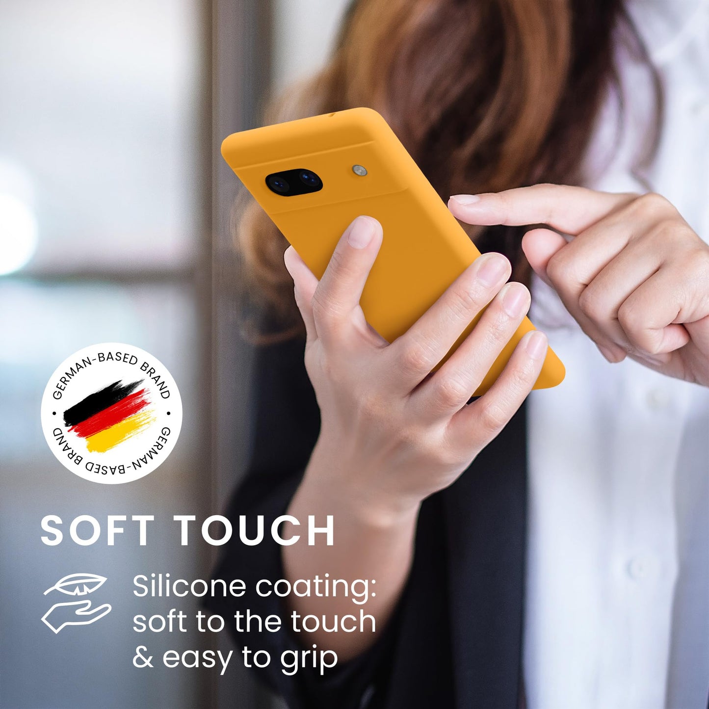kwmobile Carcasa Compatible con Google Pixel 7a Funda - Case TPU y Silicona antigolpes - Apto Carga inalámbrica - Mango