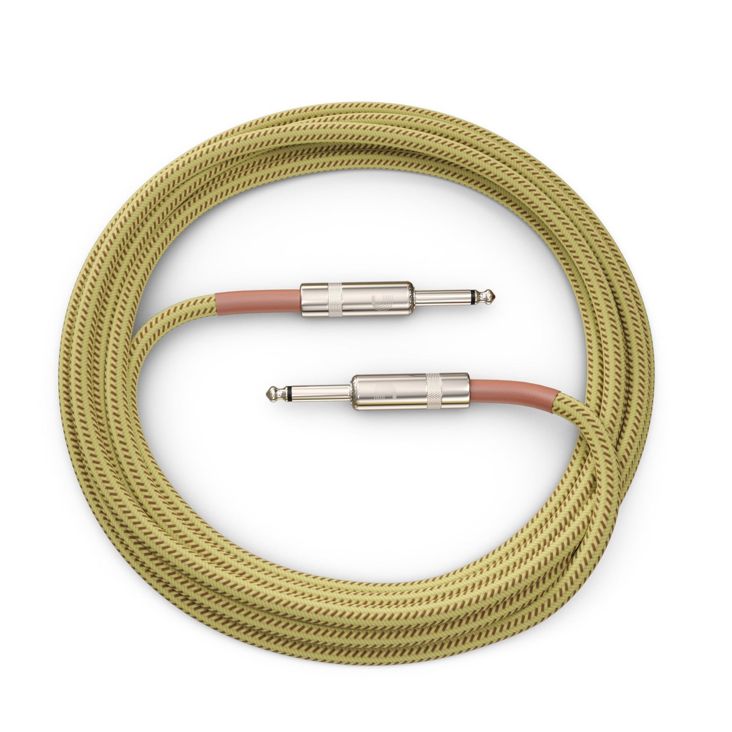 D'Addario Guitar Cable - Guitar Lead - Instrument Cable - Guitar Accessories - Custom Series Braided Cable - 20 Feet/7.62 Meters - Tweed - 1 Pack