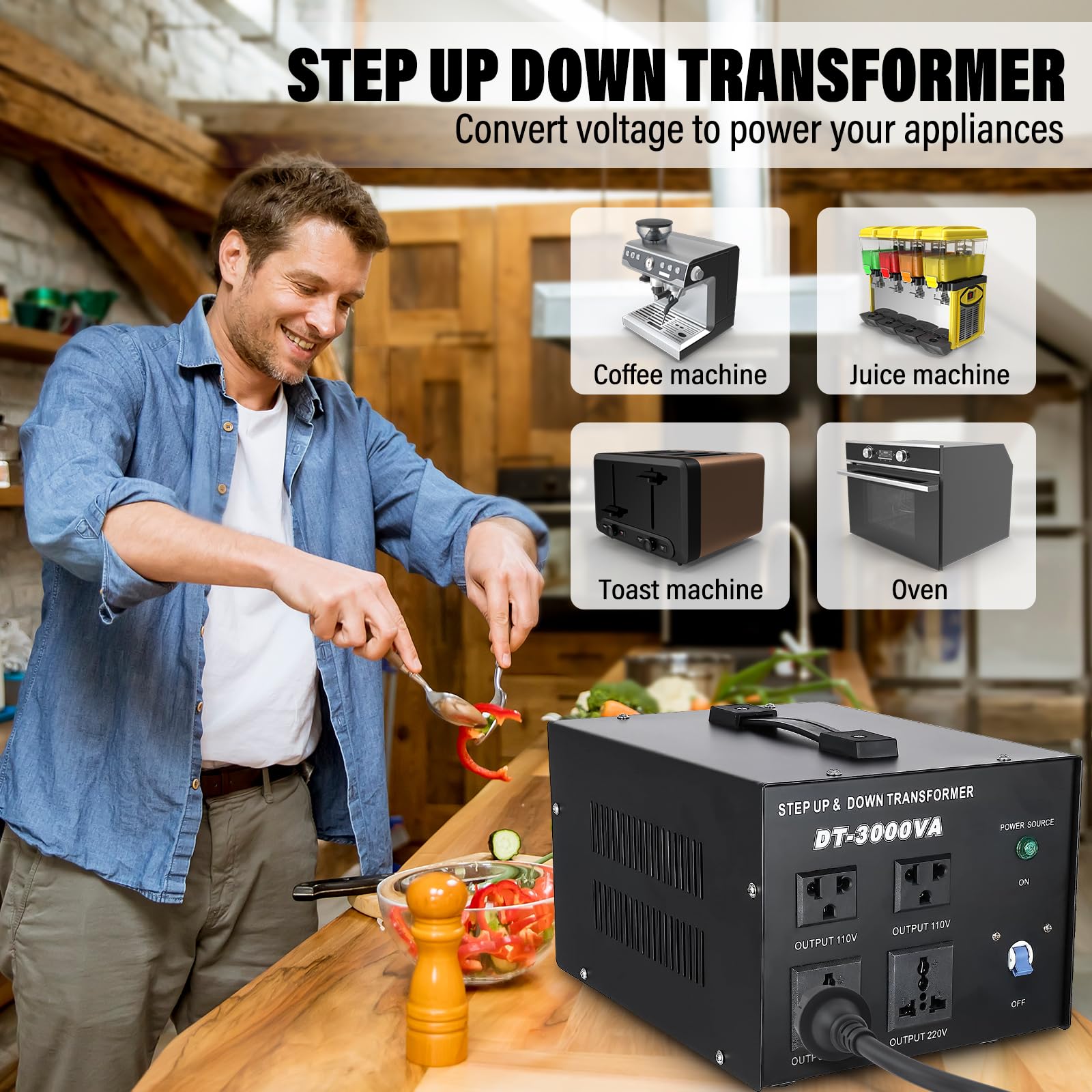 Transformador de Voltaje YaeCCC 3000VA 110V/220V CA-CA 3000VA