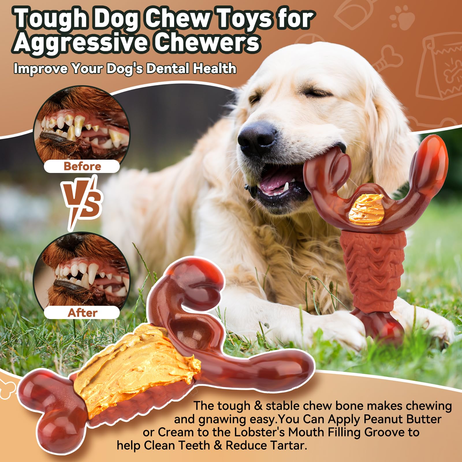 Juguetes para perros para masticadores agresivos, juguetes interactivos para masticar perros grandes, juguetes indestructibles para perros chirriantes para mantenerlos ocupados, juguetes duros para