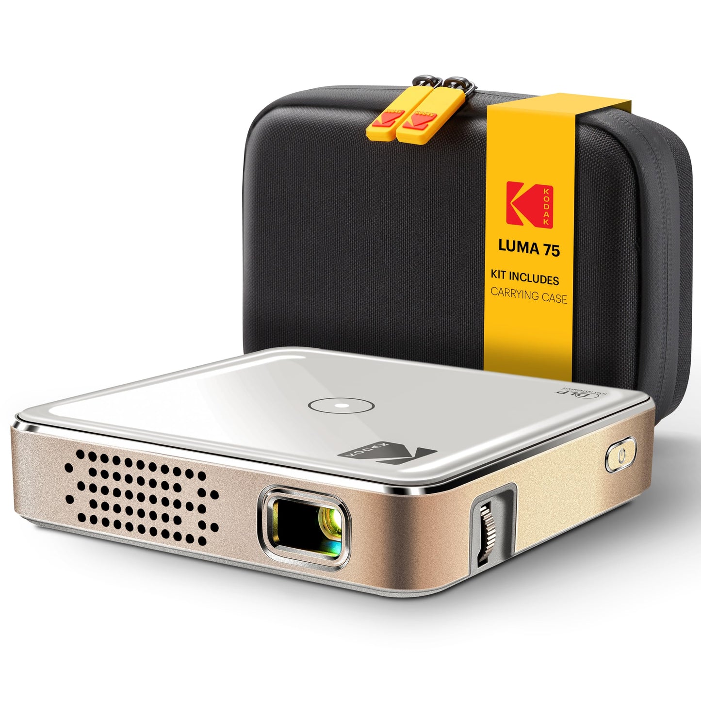 Kodak Ultra Mini proyector de bolsillo recargable – Proyector DLP Pico con visualización de 100 pulgadas, HDMI/USB/Micro SD, altavoz integrado y estuche de transporte
