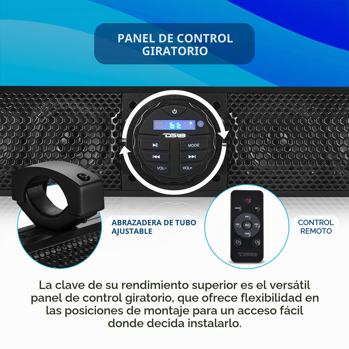 Sistema de Altavoces DS18 Azul Marino 24 Pulgadas con Bluetooth y Resistencia al Agua