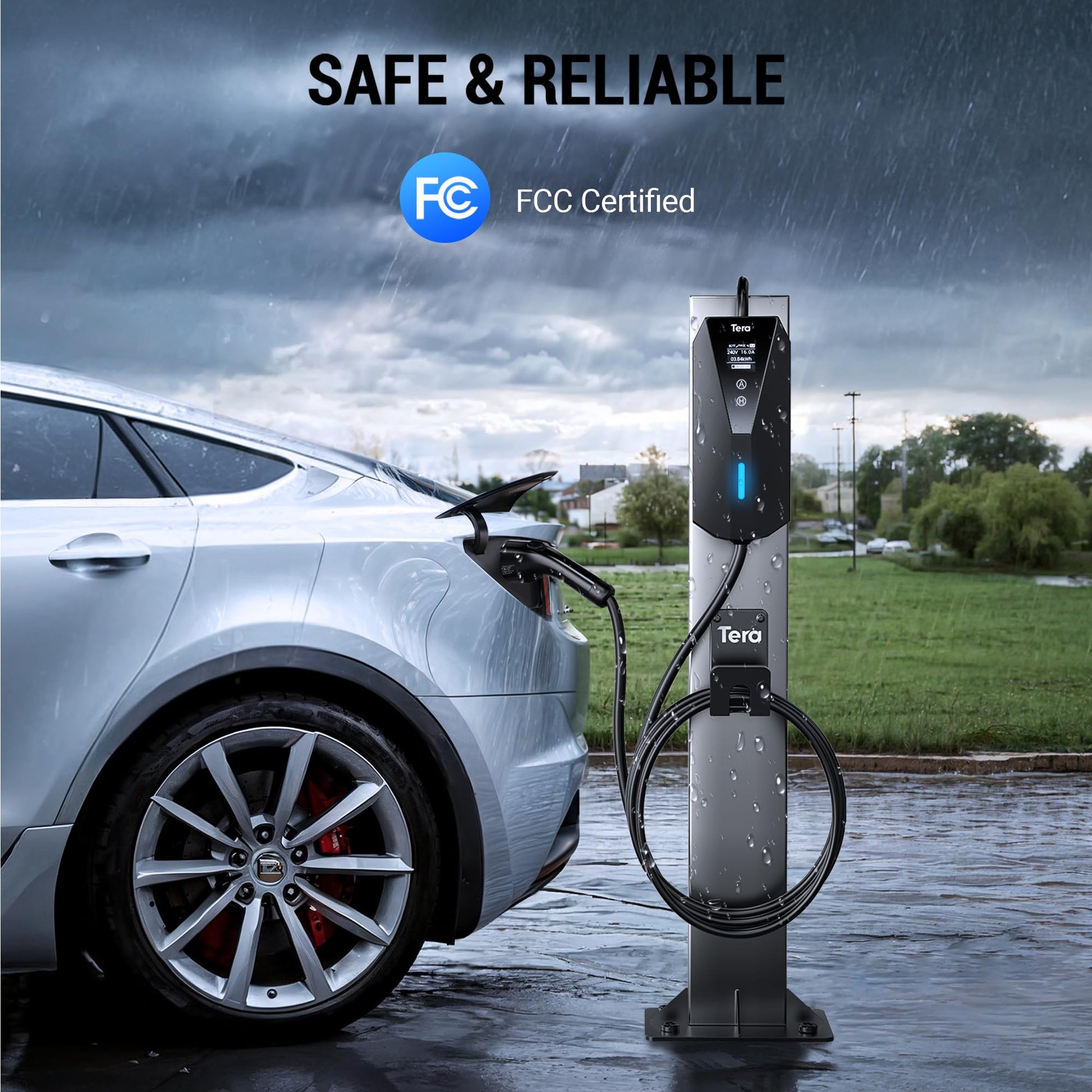 Tera Cargador eléctrico para vehículos portátil: Nivel 2 y 1 J1772 16A 8A 110V 240V ETL NEMA 14-50 Enchufe para Interiores y Exteriores EV estación de Carga con NEMA 5-15 Cable Adaptador P02 de 23