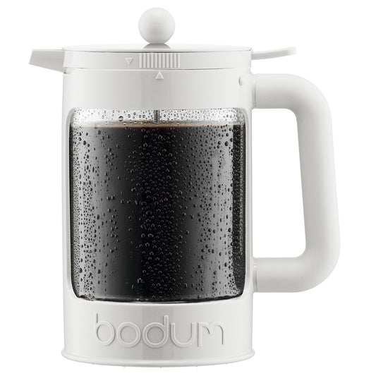 bodum Bean Cold Brew Cafetera, 50 onzas, blanco brillante