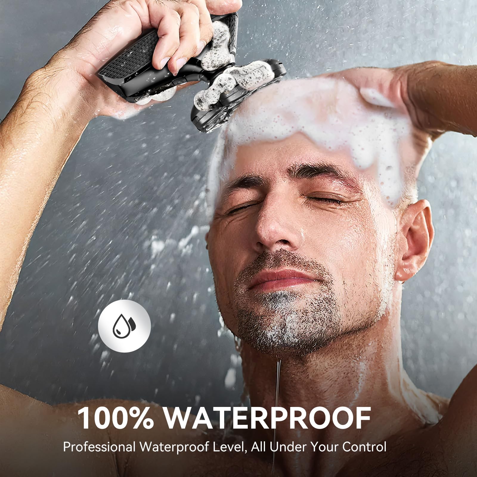 Afeitadora Eléctrica KENSEN Negro 6 en 1 Impermeable para Hombre
