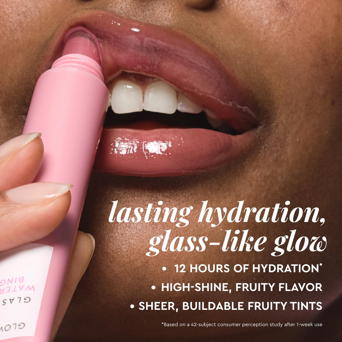 Glow Recipe Glass Balm Lip Treatment Watermelon Bingsoo Bálsamo Labial Hidratante Brillo Alto Tinte Rosa Suave 15 g