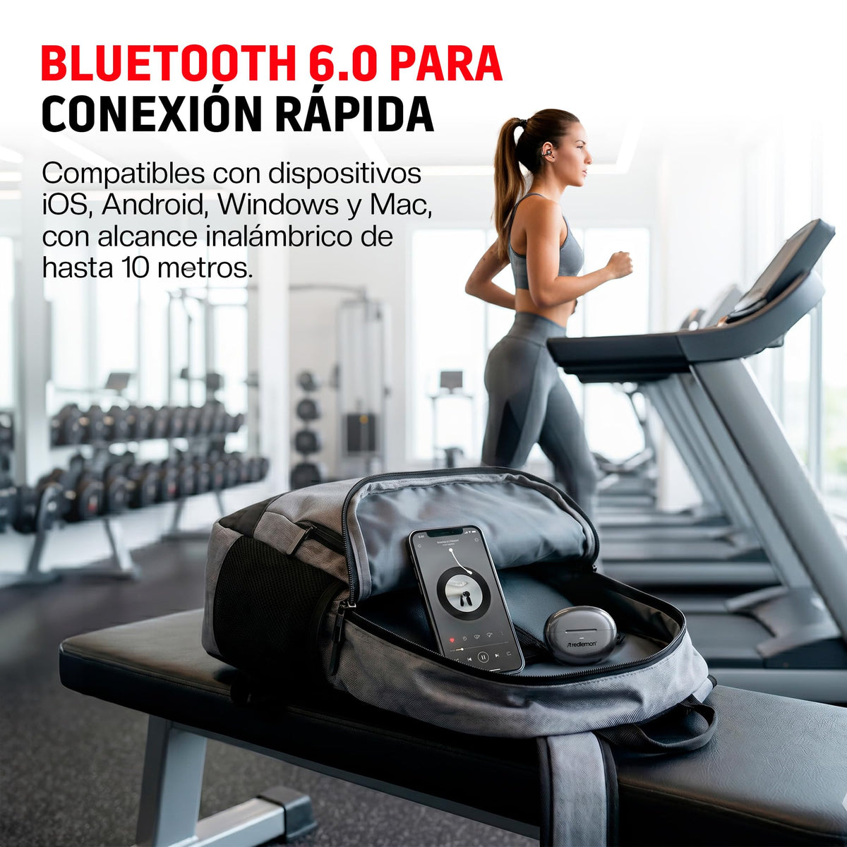 Audífonos Inalámbricos Redlemon Clip Azul Bluetooth 6.0 Deportivos