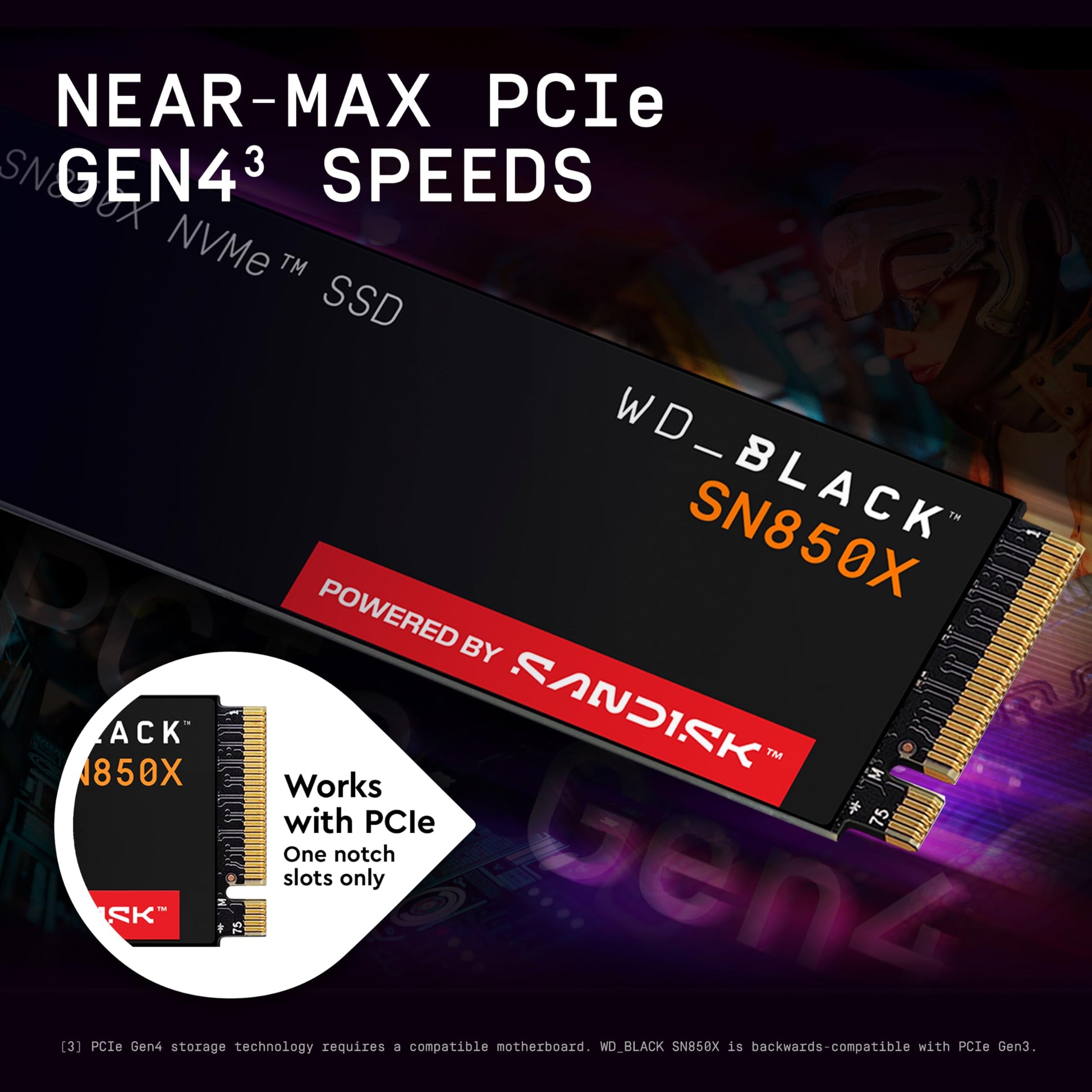 WD_BLACK SN850X NVMe SSD de 2 TB (Memoria para Juegos, tecnología PCIe Gen4, Lectura de 7300 MB/s, Escritura 6600 MB/s), Color Negro