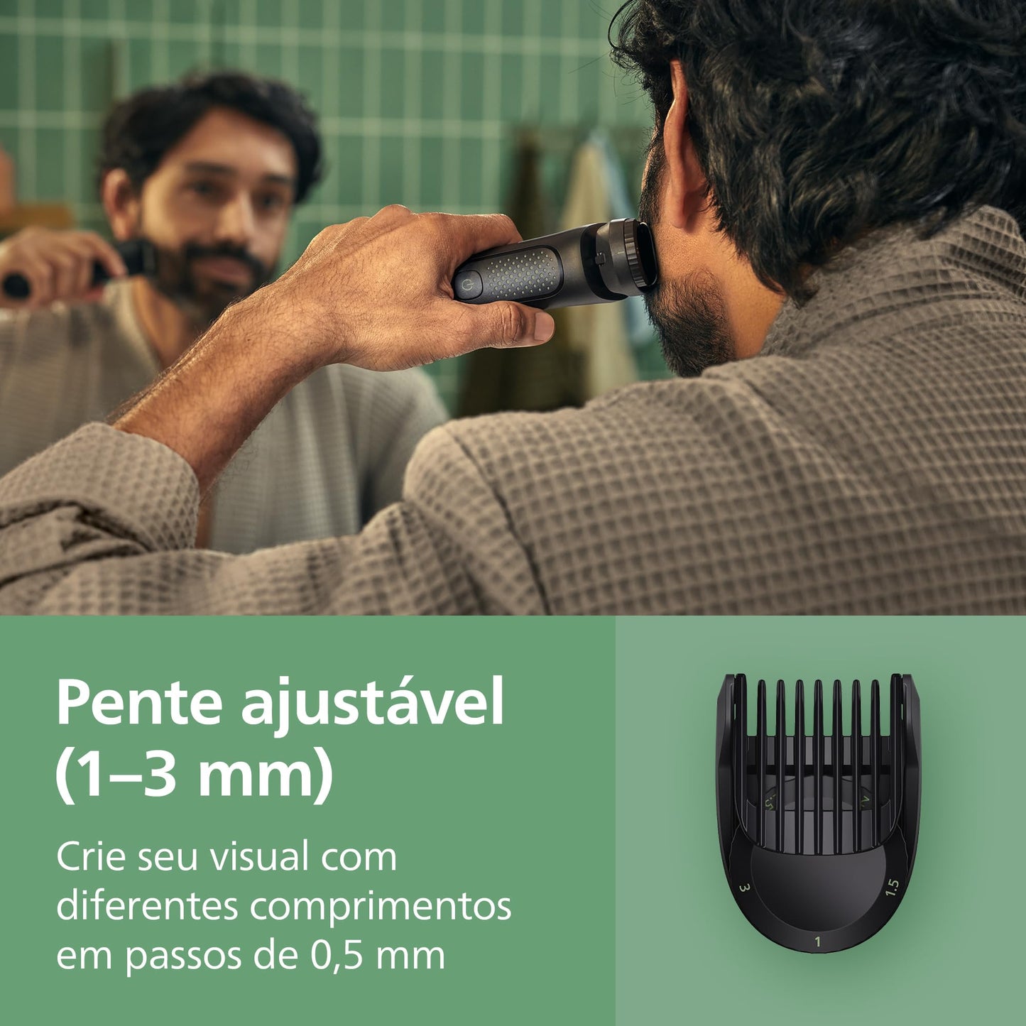 Philips All-in-one Trimmer 3000 Series Recortador 10 En 1 Rostro, Cabeza Y Cuerpo, Uso En Seco Y Húmedo, Cuchillas Autoafilables, Tecnología Beardsense, MG3941/15