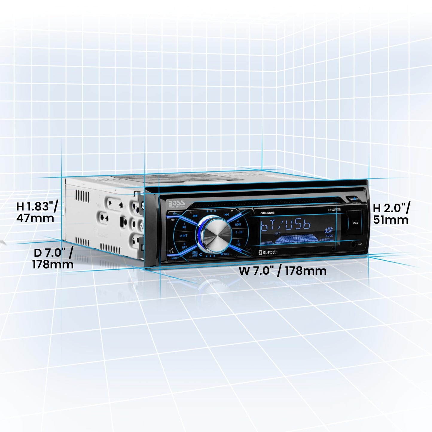 Boss Audio 508UAB In-Dash Single-DIN CD/USB/SD/MP3 Player Receiver Bluetooth Streaming Bluetooth Hands-Free with Remote