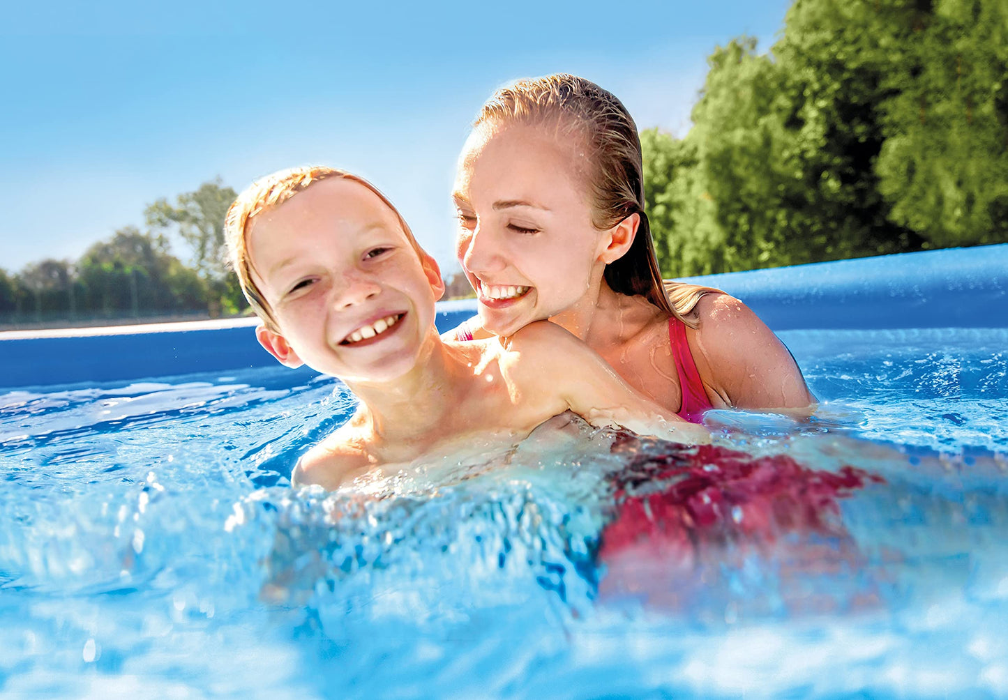 Intex 28141EH Framed/inflatable pool Round pool 7290L Azul alberca para piso - Piscina (Piscina hinchable/con anillo hinchable, Círculo, 7290 L, Azul, 7 personas(s), 6 Año(s))