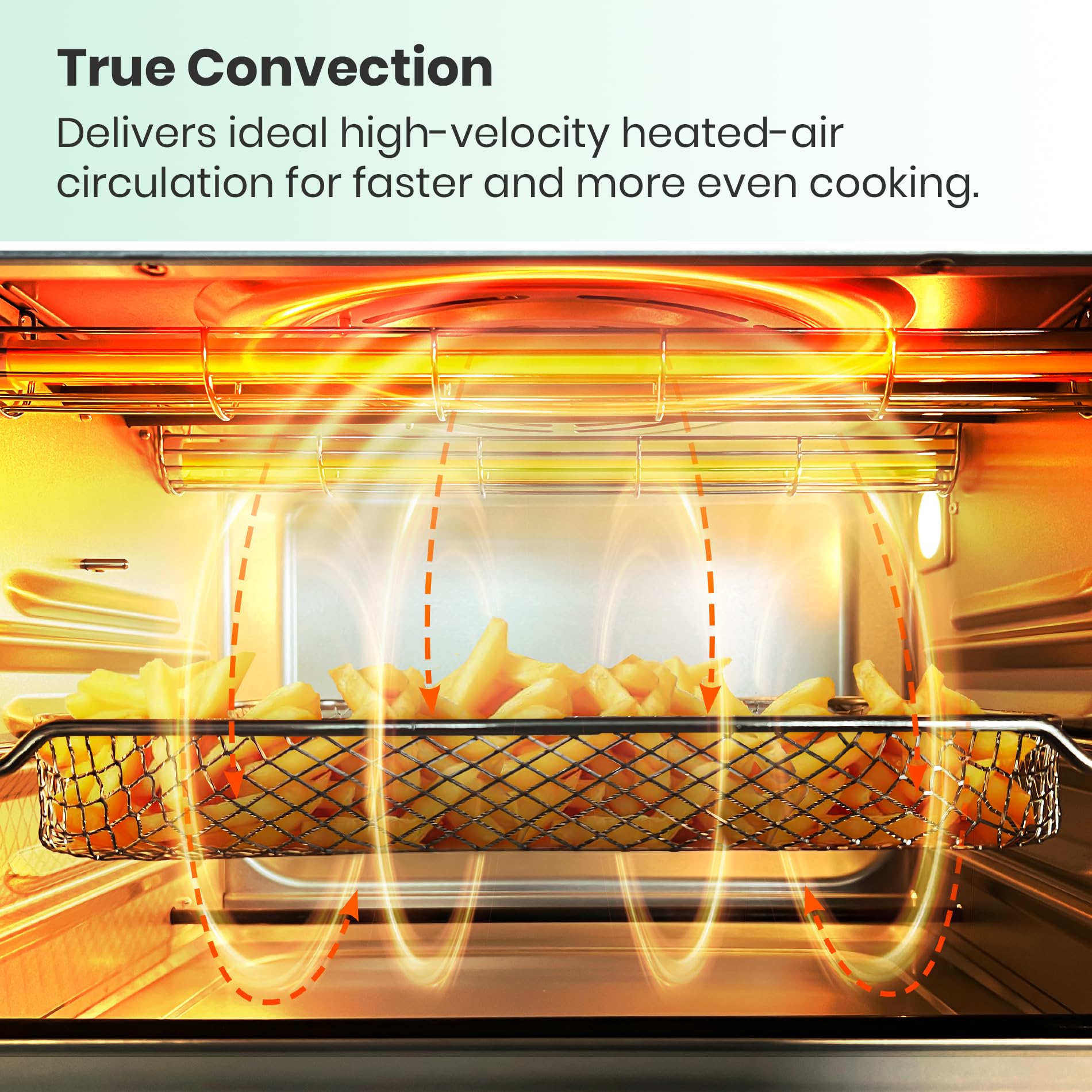 Freidora de Aire VAL CUCINA Retro Infrarroja con Horno de Convección Extragrande para Encimera 10 en 1