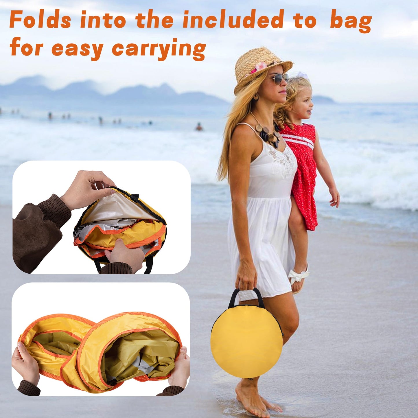 Piscina Desplegable Portátil RunNico Azul con Bolsa de Agua para Niños Pequeños