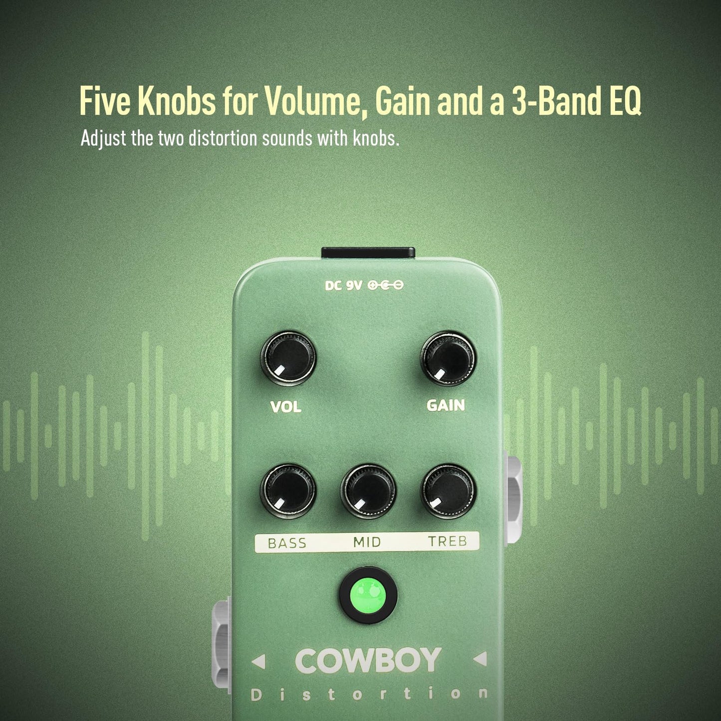 Pedal de Guitarra Distorsión SONICAKE Distorsión de Vaquero Mini de Alta Ganancia