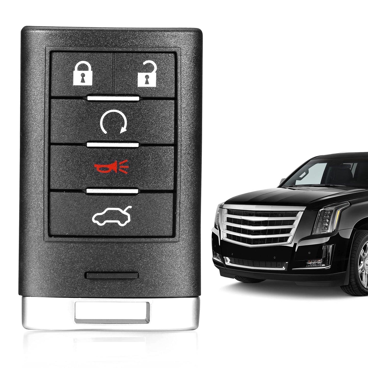 VOFONO - Llavero de repuesto inteligente para entrada sin llave compatible con Cadillac CTS 2008-2015/STS 2008-2011 (FCC ID: M3N5WY777A) 5 botones