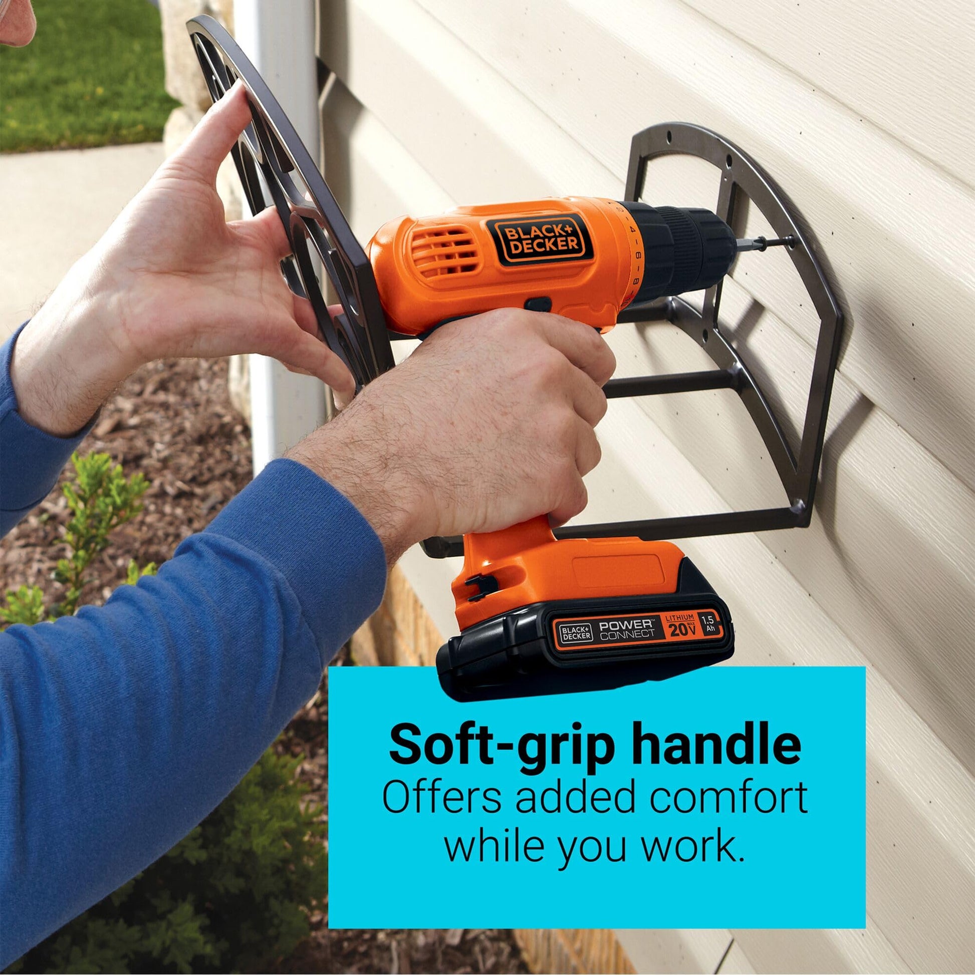 BLACK+DECKER 20 V MAX* POWERECONNECT Taladro/desarmador inalámbrico + 30 piezas. Kit (LD120VA).