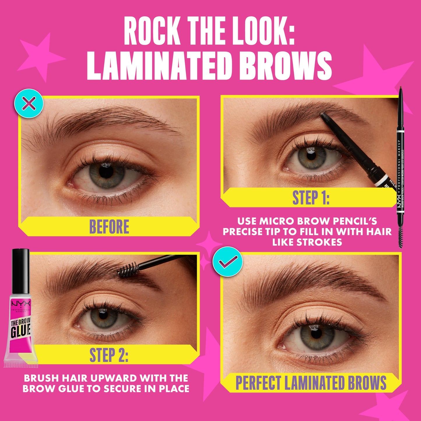 Delineador para cejas, Micro Brow Pencil, Nyx Professional Makeup, Tono Blonde, 1g